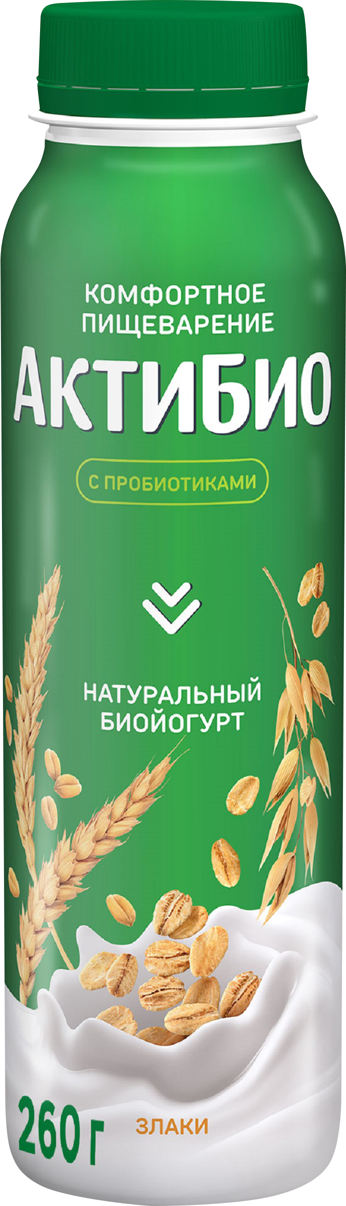 Изображение товара Биойогурт питьевой АКТИБИО Злаки 1,6% без змж 260г