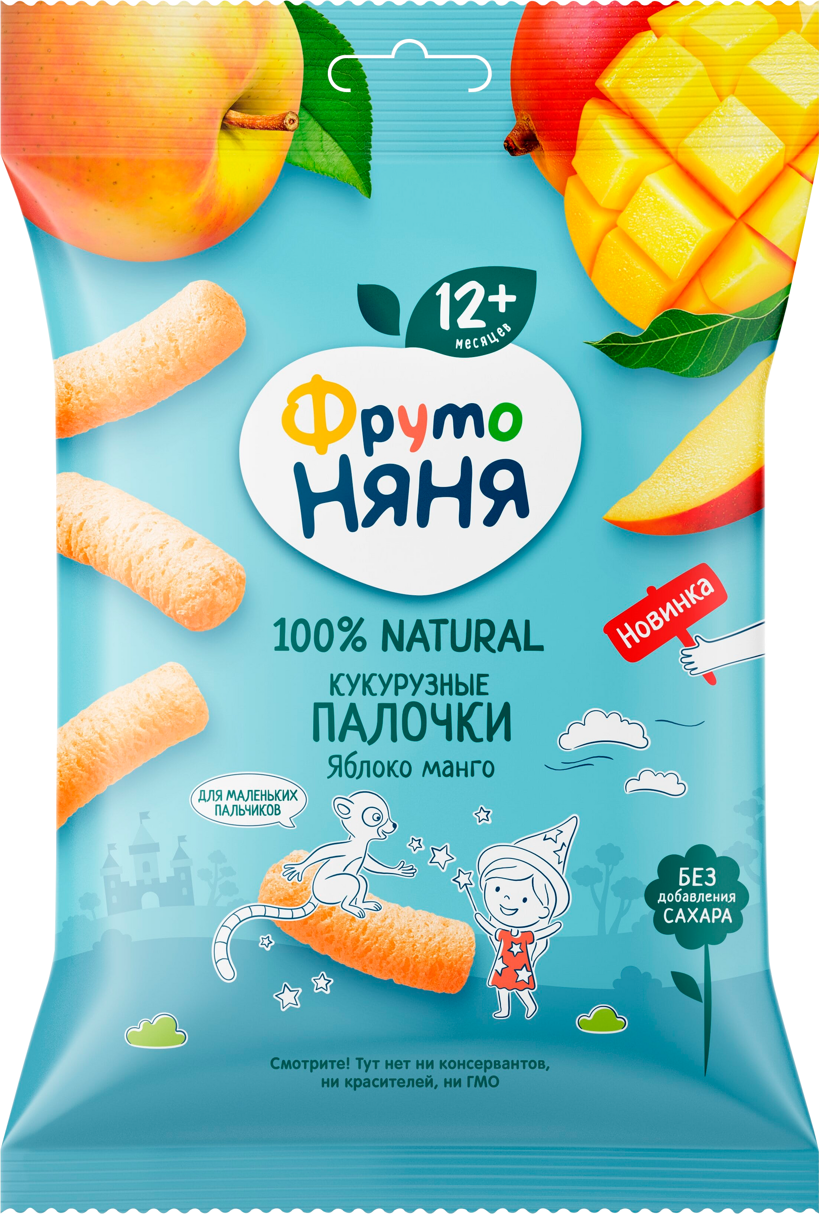 Изображение товара Детские кукурузные палочки с яблоком и манго ФРУТОНЯНЯ, с 12 месяцев Изображение товара Детские кукурузные палочки с яблоком и манго ФРУТОНЯНЯ, с 12 месяцев