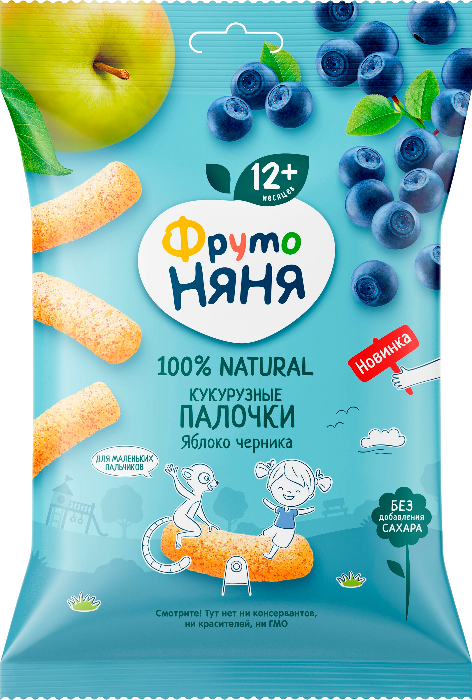 Изображение товара Кукурузные палочки для малышей ФРУТОНЯНЯ Яблоко и Черника, с 12 месяцев Изображение товара Кукурузные палочки для малышей ФРУТОНЯНЯ Яблоко и Черника, с 12 месяцев