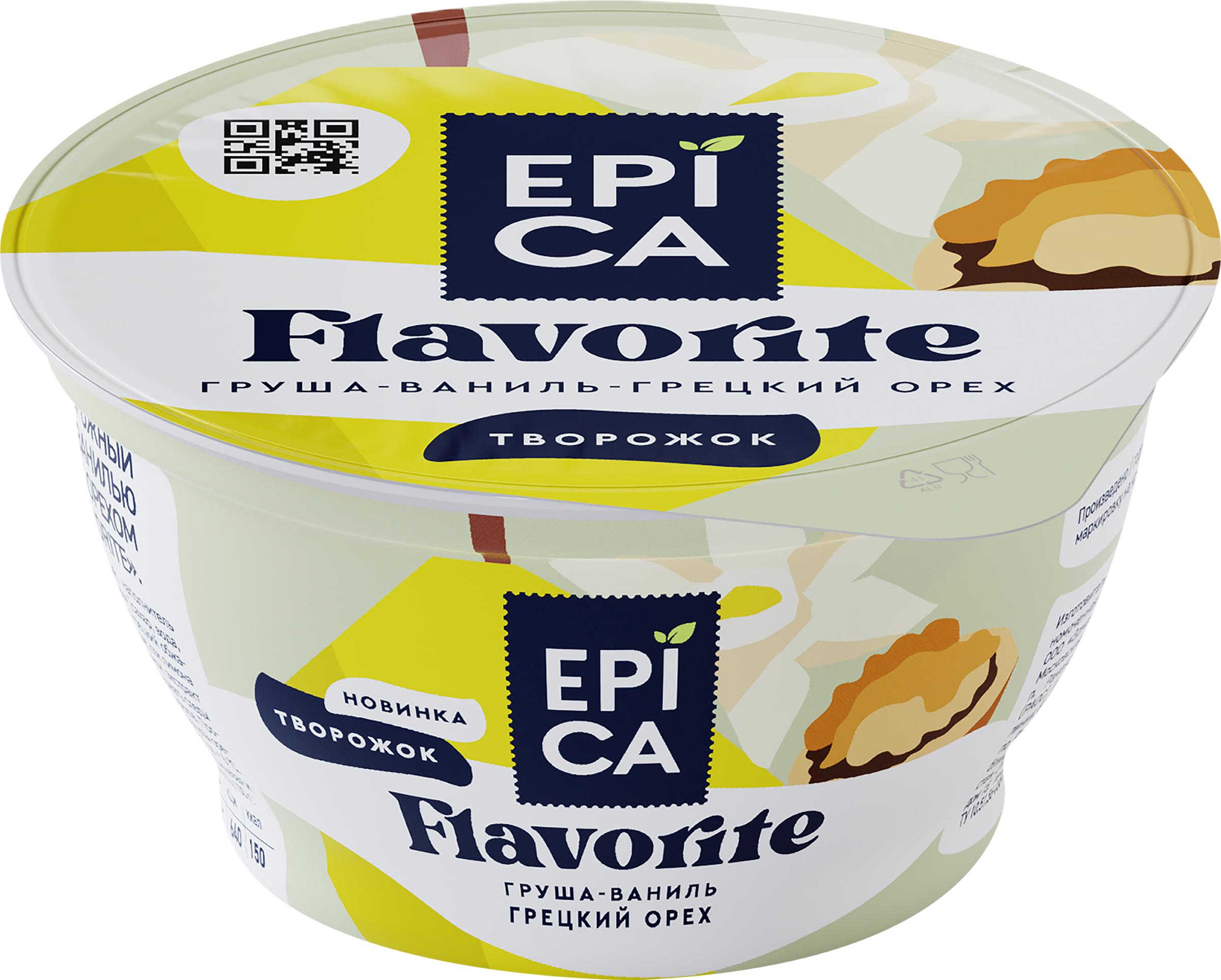 Изображение товара Десерт творожный EPICA Flavorite Груша, ваниль, грецкий орех 8%, без змж, 130г