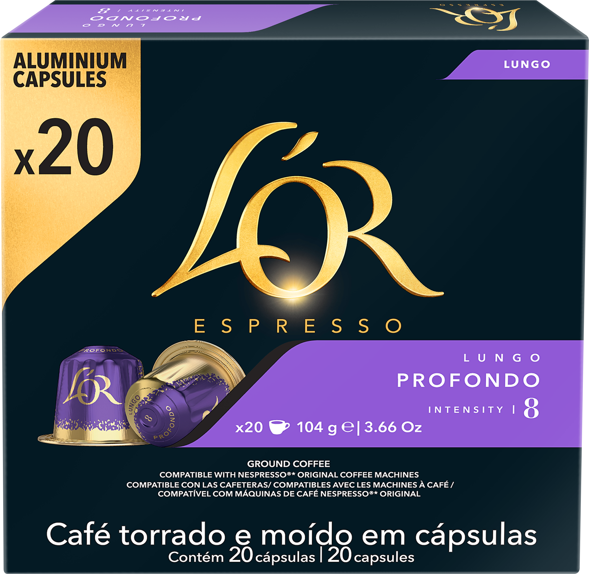 Изображение товара Кофе в капсулах L'OR Espresso Lungo Profondo 20 шт натуральный жареный Изображение товара Кофе в капсулах L'OR Espresso Lungo Profondo 20 шт натуральный жареный