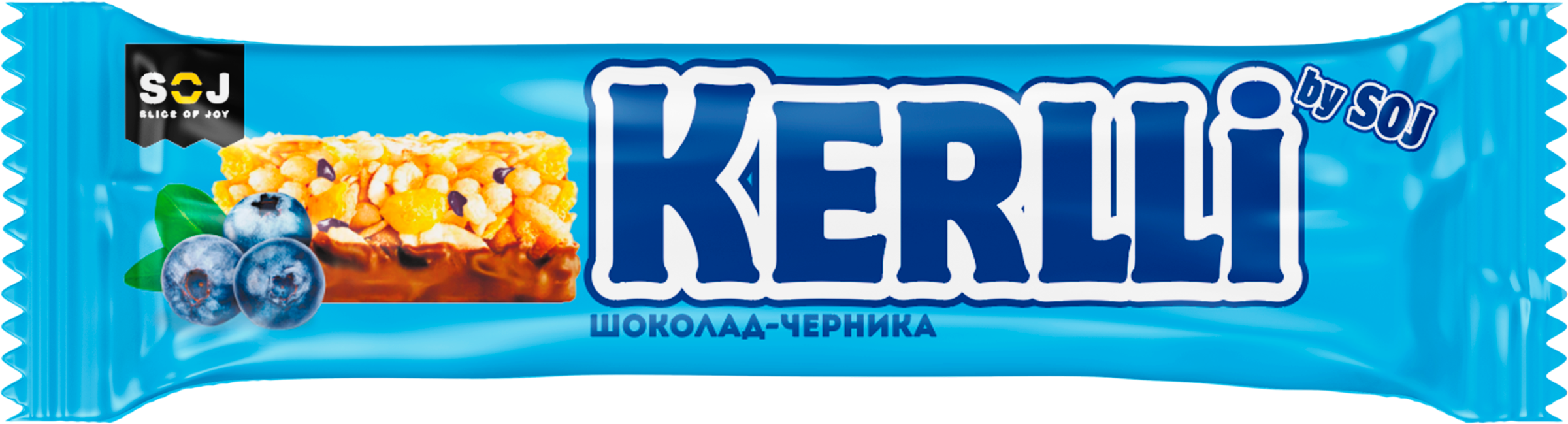 Изображение товара Батончик злаковый SOJ Kerlli с черникой, в молочном шоколаде, 50г