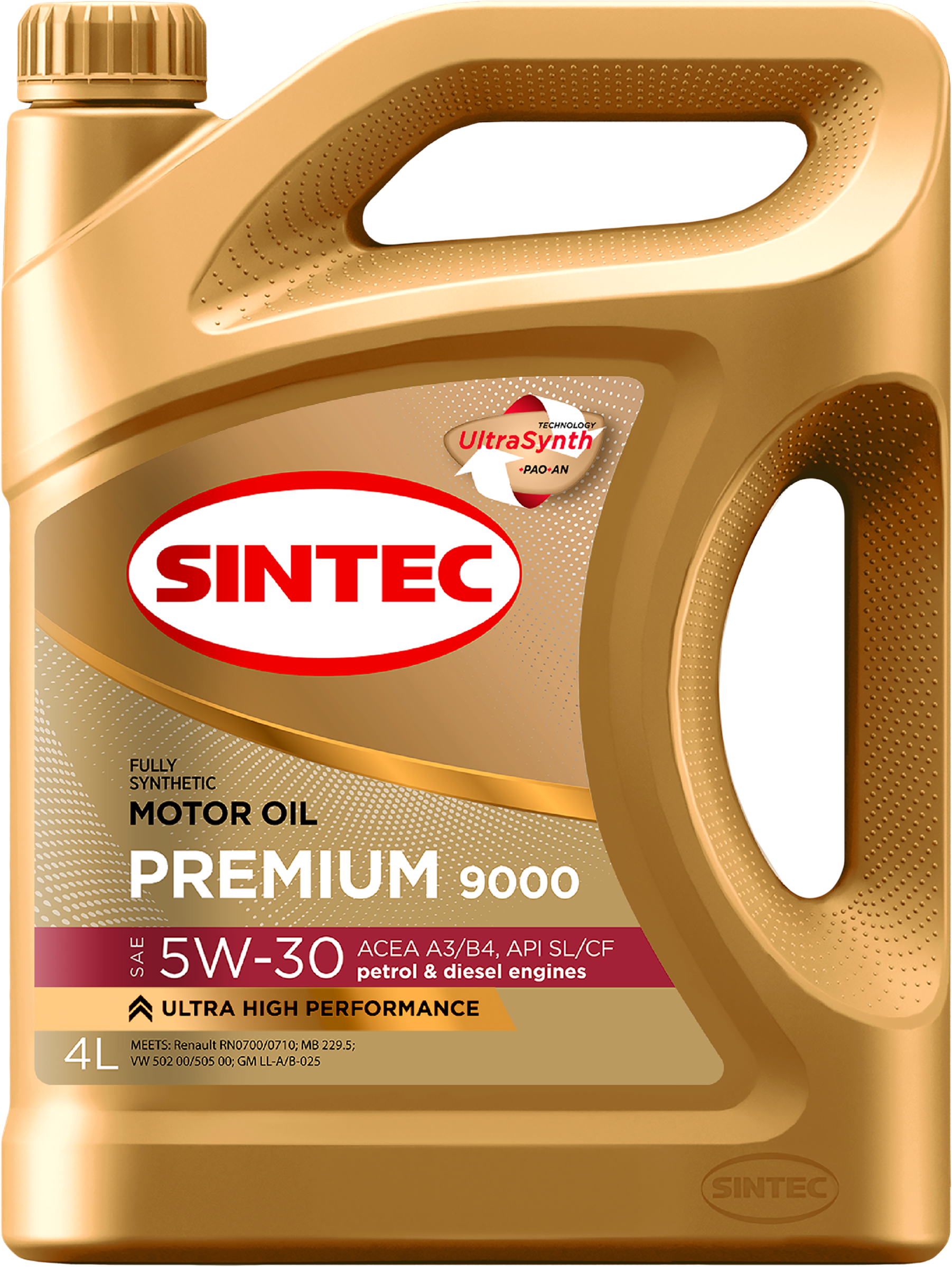 Изображение товара Масло моторное SINTEC Premium 9000 5W–30 A3/B4, 4л Изображение товара Масло моторное SINTEC Premium 9000 5W–30 A3/B4, 4л