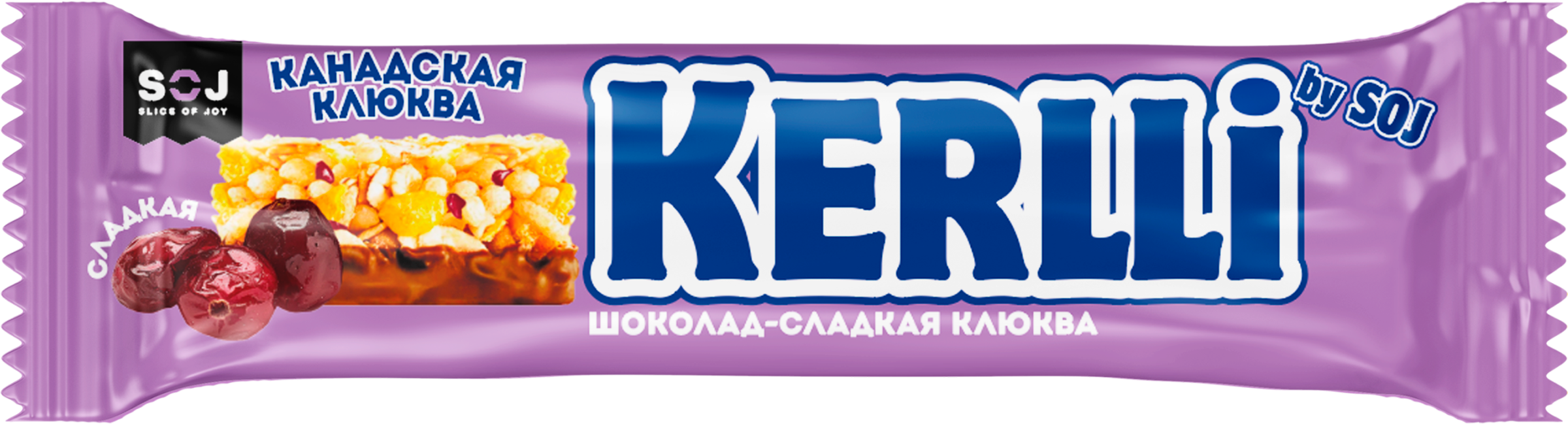 Изображение товара Батончик злаковый SOJ Kerlli с клюквой в шоколаде, 50 г