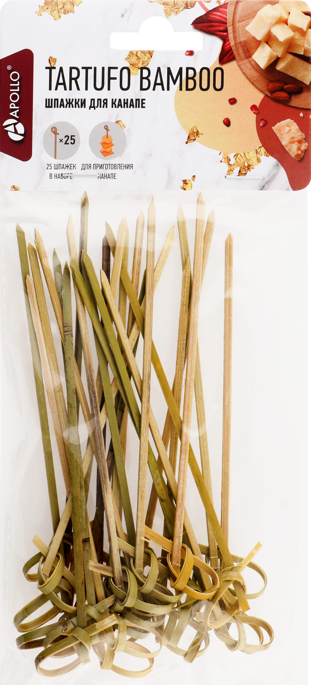 Изображение товара Шпажки для канапе APOLLO Tartufo Bamboo, 25 штук Изображение товара Шпажки для канапе APOLLO Tartufo Bamboo, 25 штук