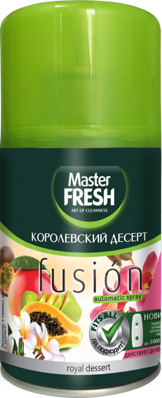 Изображение товара Баллон сменный для освежителя воздуха MASTER FRESH Королевский десерт, 250мл Изображение товара Баллон сменный для освежителя воздуха MASTER FRESH Королевский десерт, 250мл