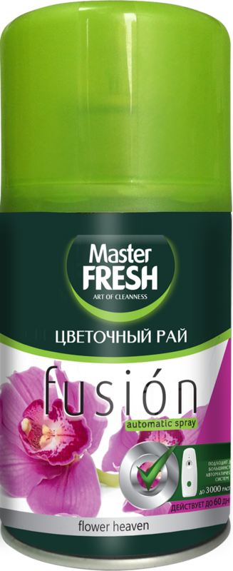 Изображение товара Баллон сменный для освежителя воздуха MASTER FRESH Цветочный рай, 250мл Изображение товара Баллон сменный для освежителя воздуха MASTER FRESH Цветочный рай, 250мл