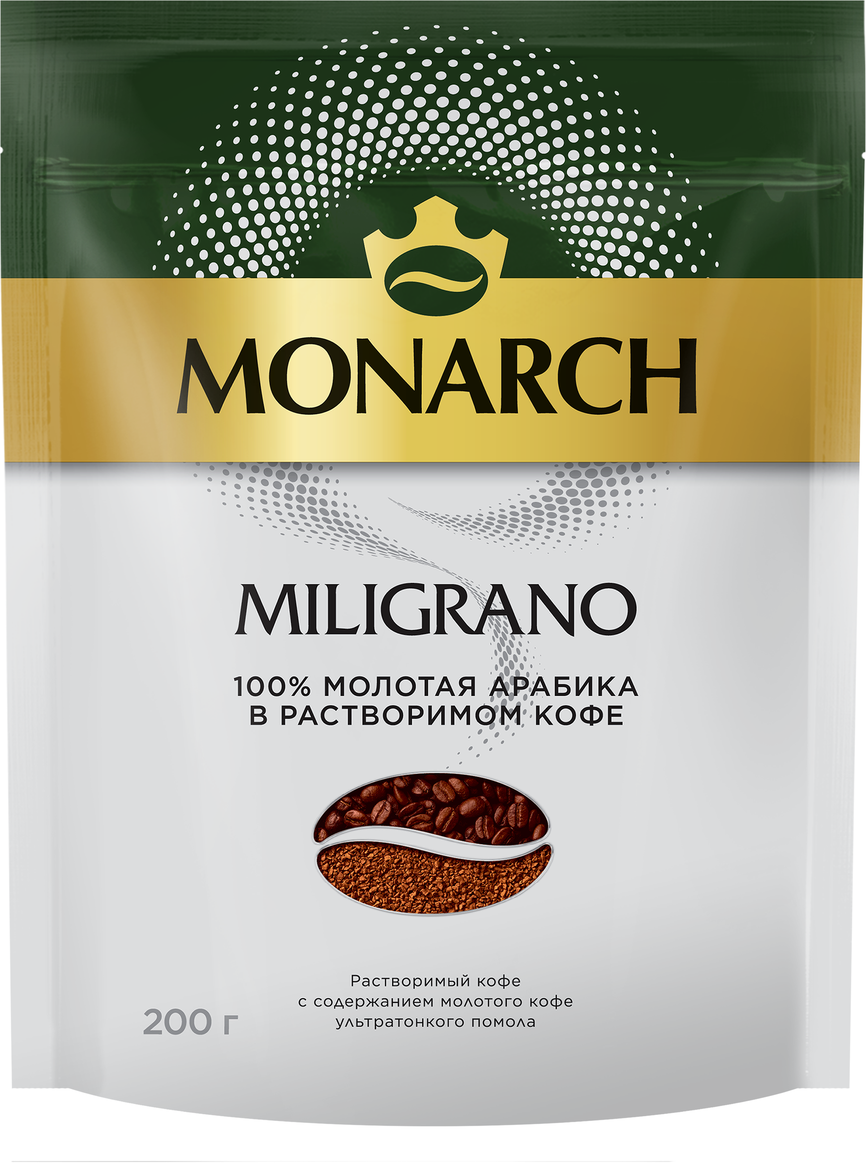 Изображение товара Кофе растворимый MONARCH Miligrano с добавлением молотого, 200г