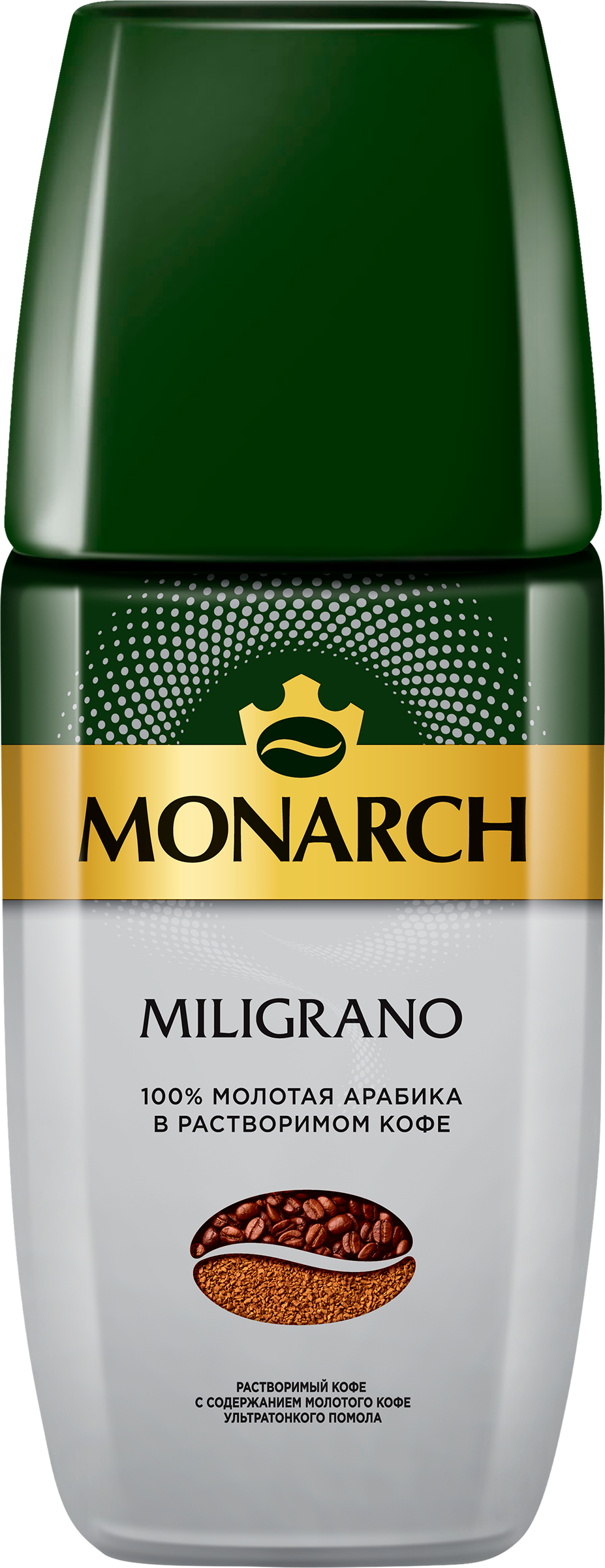 Изображение товара Кофе растворимый с добавлением молотого MONARCH Miligrano натуральный сублимированный, 160г
