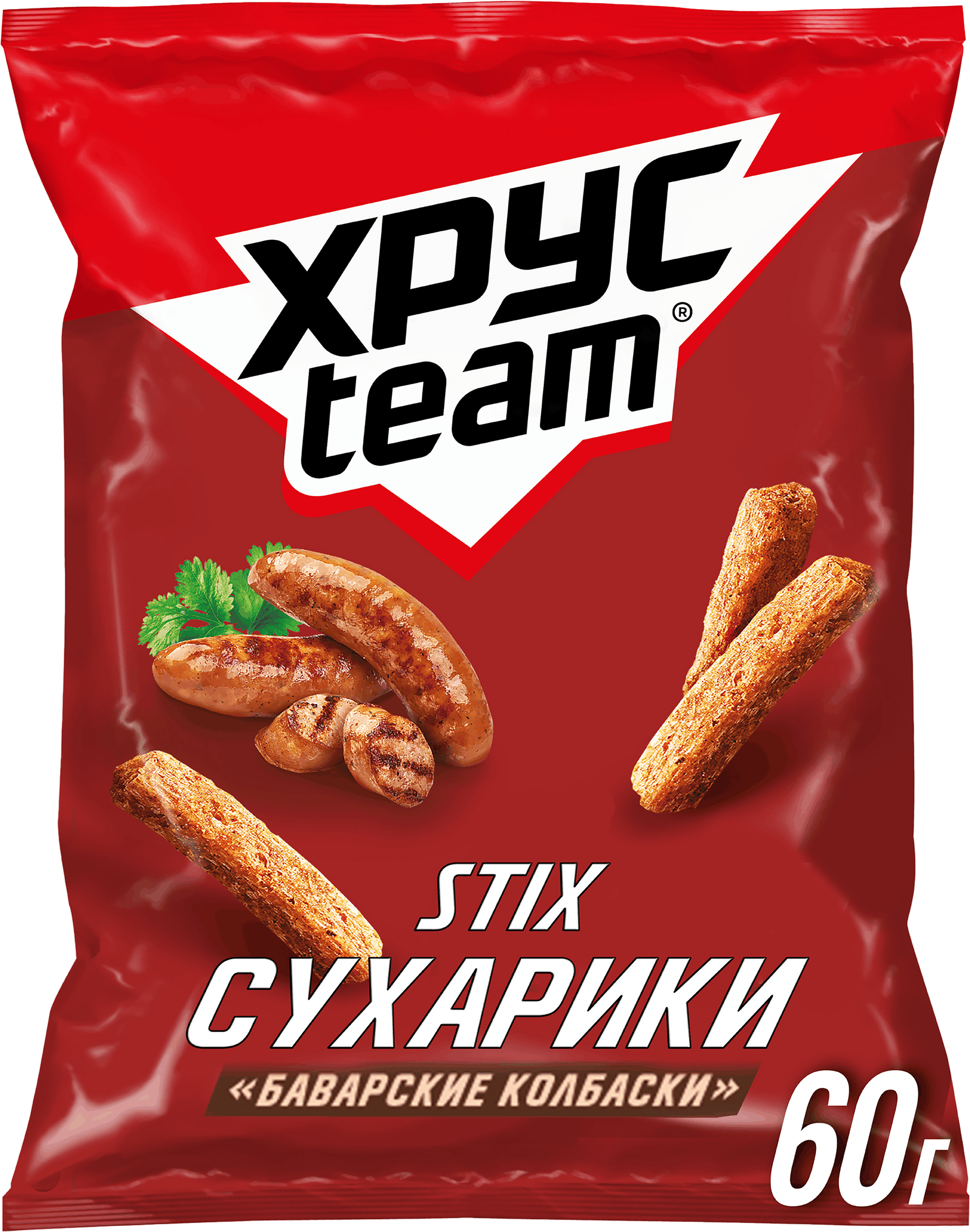 Изображение товара Сухарики ржано-пшеничные ХРУСTEAM Баварские колбаски 60г맛 Изображение товара Сухарики ржано-пшеничные ХРУСTEAM Баварские колбаски 60г맛