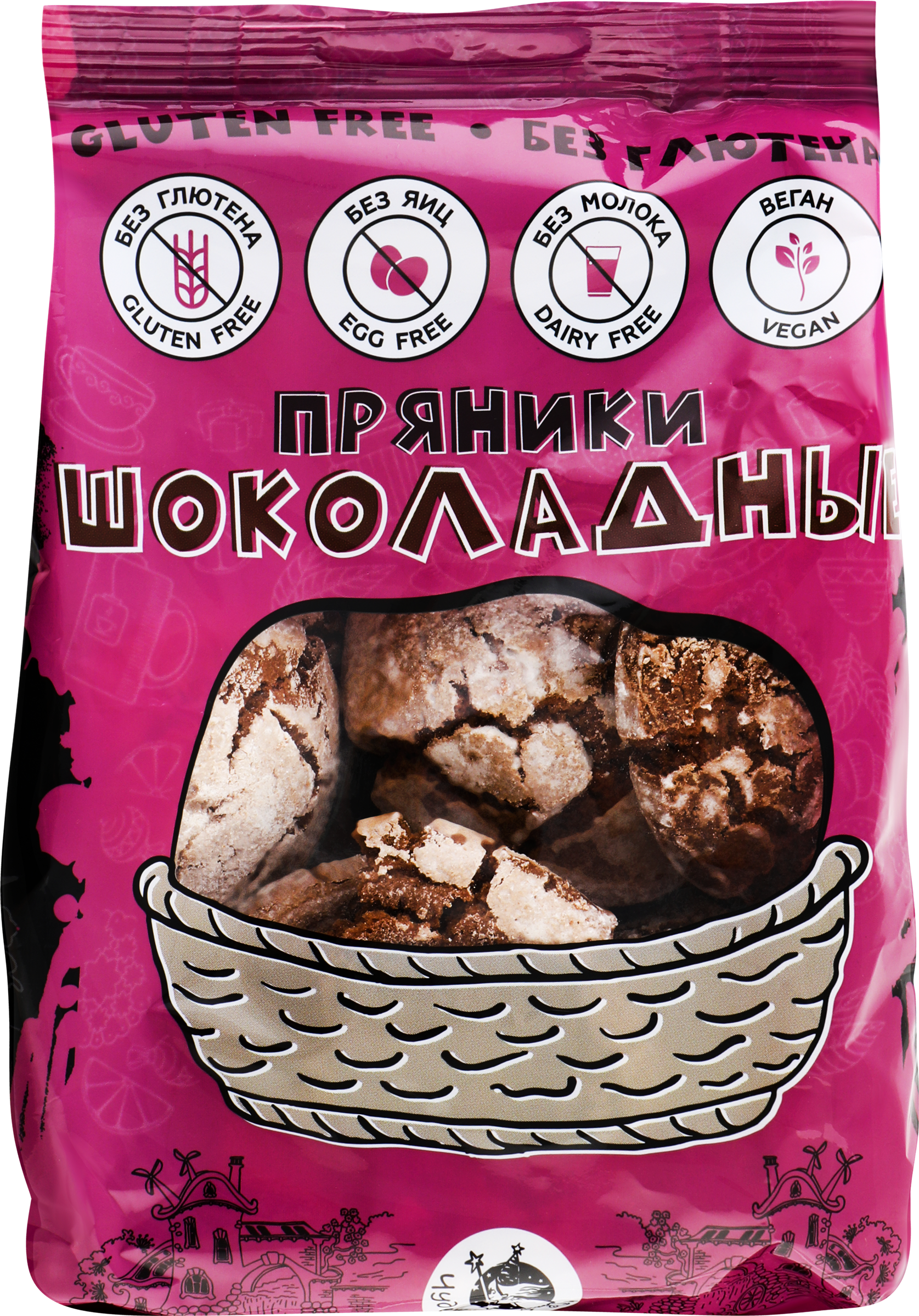 Изображение товара Пряники безглютеновые ЧУДЕСНИЦА Шоколадные, 180г Изображение товара Пряники безглютеновые ЧУДЕСНИЦА Шоколадные, 180г