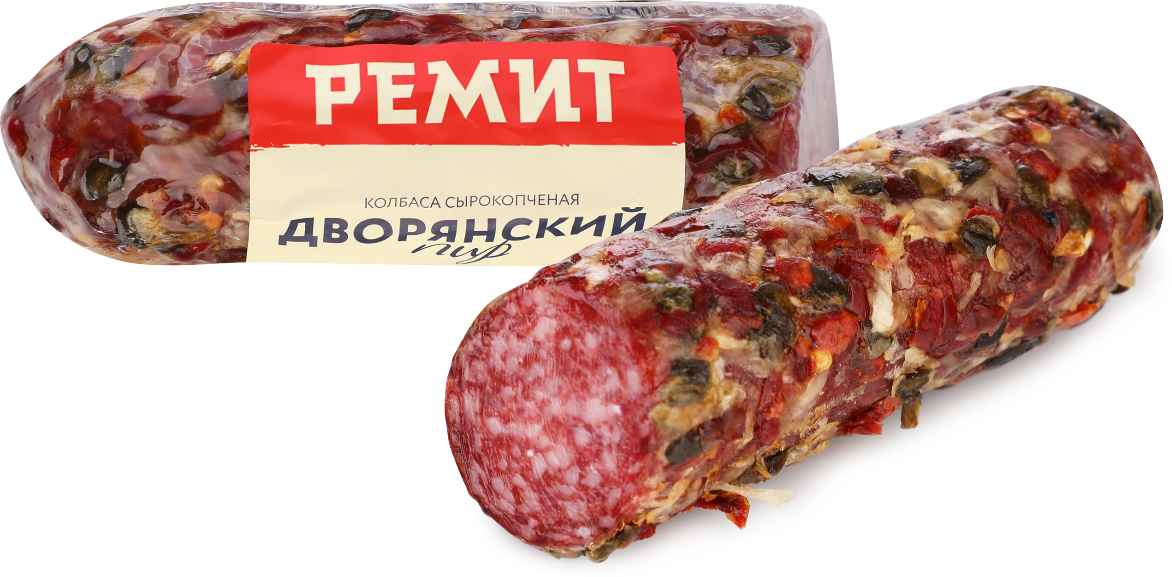 Изображение товара Колбаса сырокопченая РЕМИТ Дворянский пир в специях , весовая Изображение товара Колбаса сырокопченая РЕМИТ Дворянский пир в специях , весовая