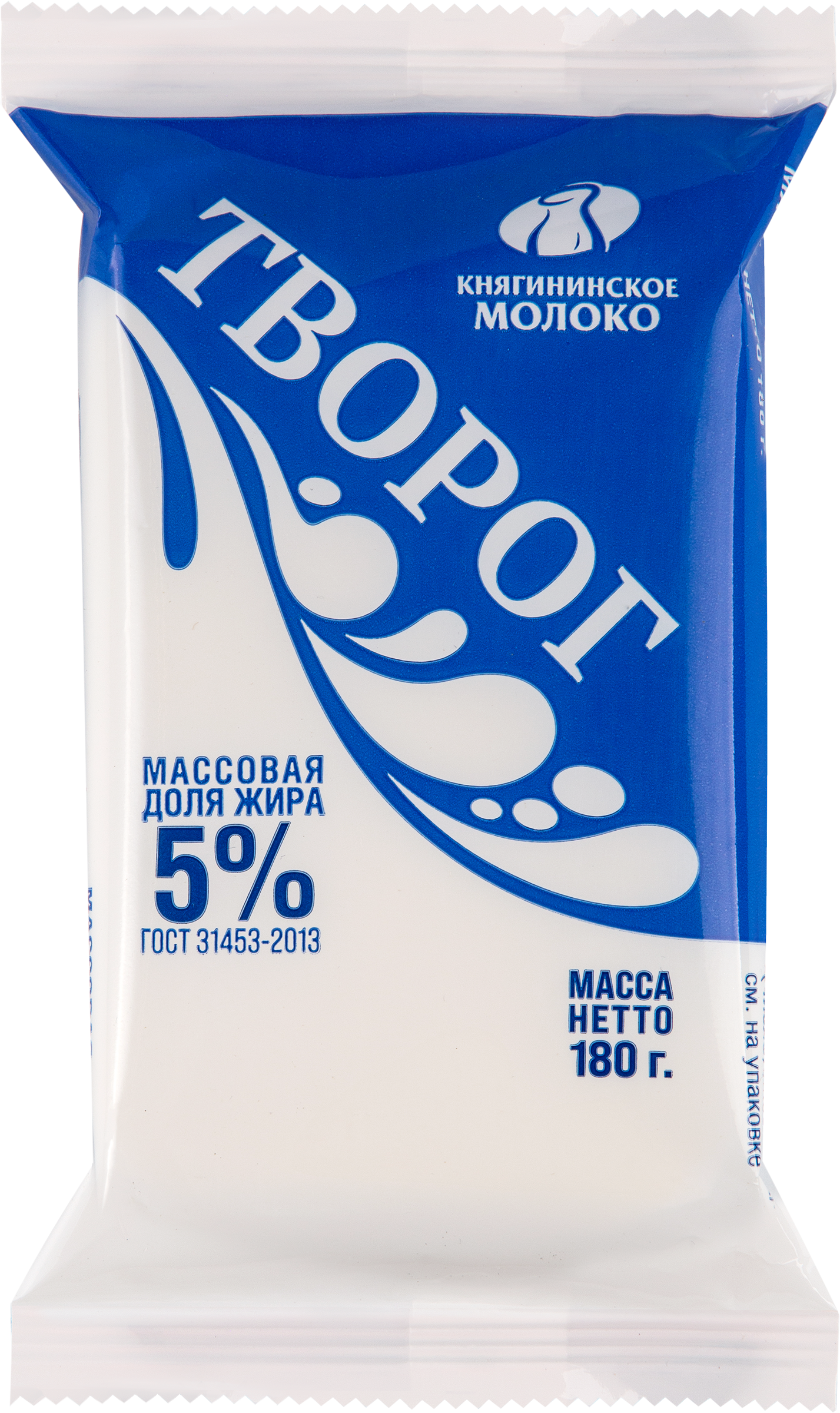 Изображение товара Творог КНЯГИНИНО 5% без змж 180г - высокобелковый продукт для диет и здорового питания