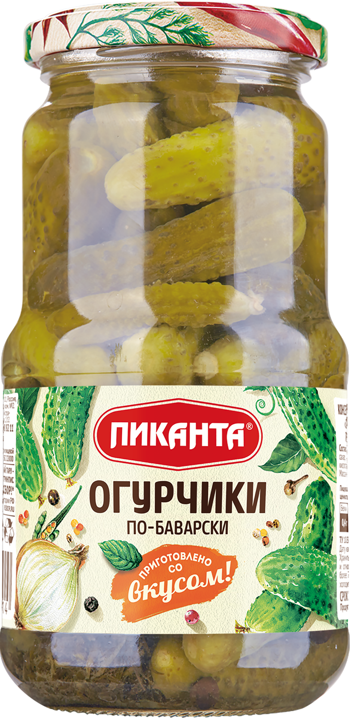 Изображение товара Огурчики ПИКАНТА По-баварски, 460г - пряные маринованные огурцы Изображение товара Огурчики ПИКАНТА По-баварски, 460г - пряные маринованные огурцы