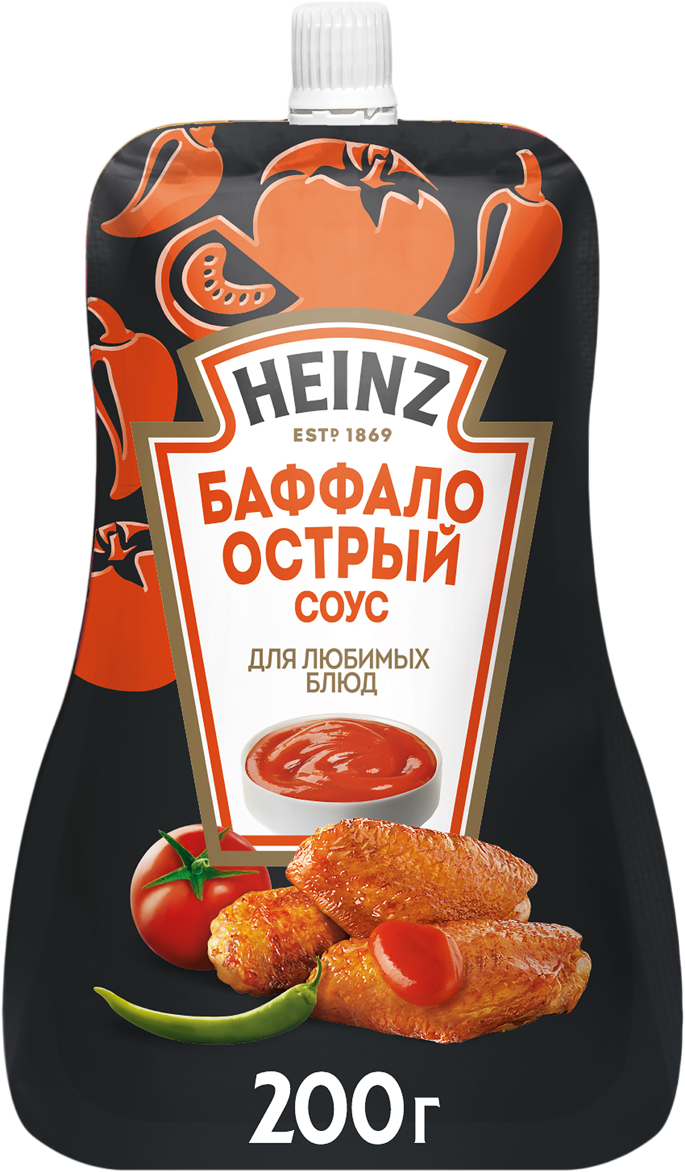 Изображение товара Соус HEINZ Баффало 200г острый соус для блюд из птицы и мяса Изображение товара Соус HEINZ Баффало 200г острый соус для блюд из птицы и мяса