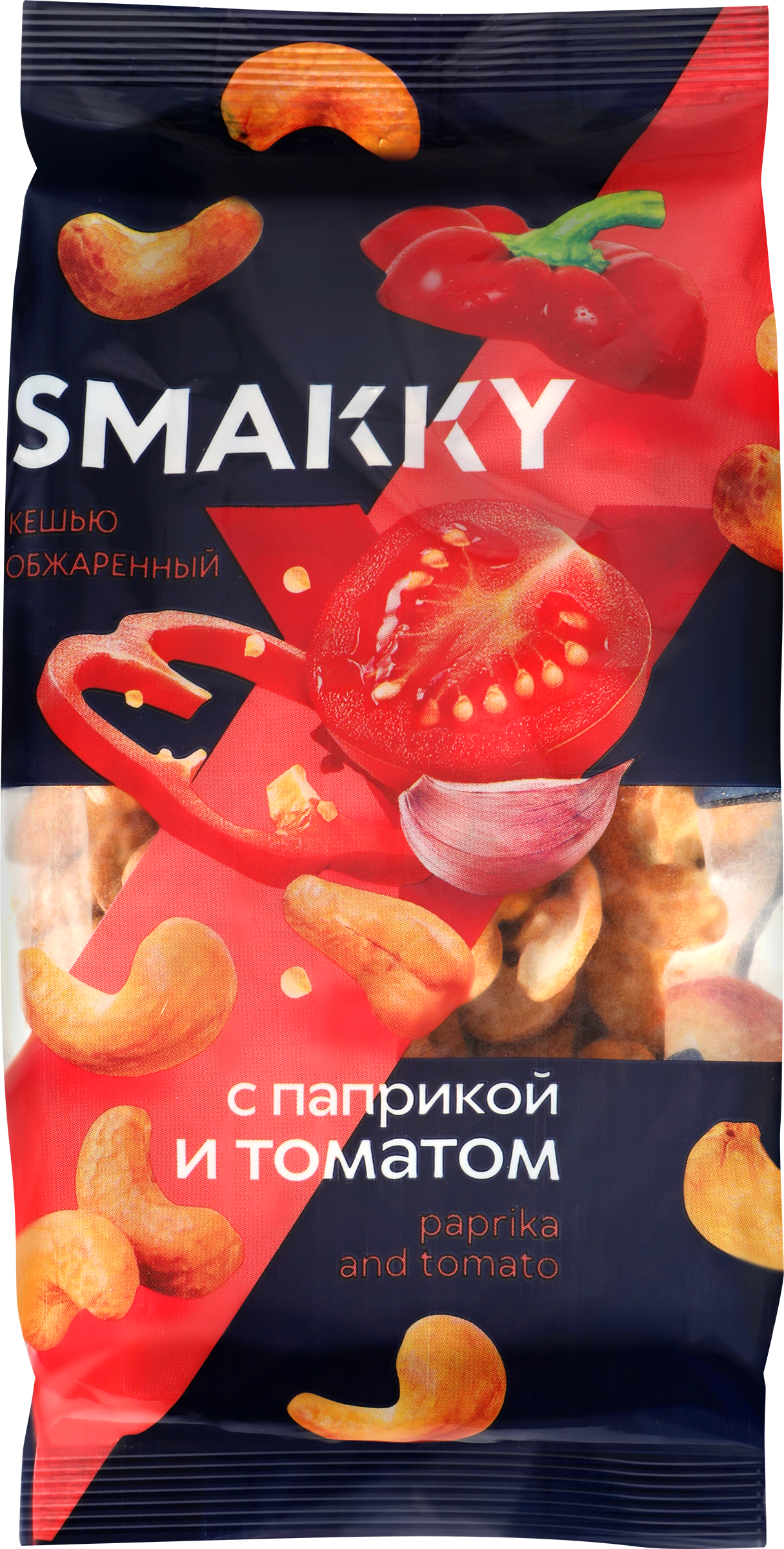 Изображение товара Кешью SMAKKY жареный с паприкой и томатом 150г полезный орех для перекуса Изображение товара Кешью SMAKKY жареный с паприкой и томатом 150г полезный орех для перекуса