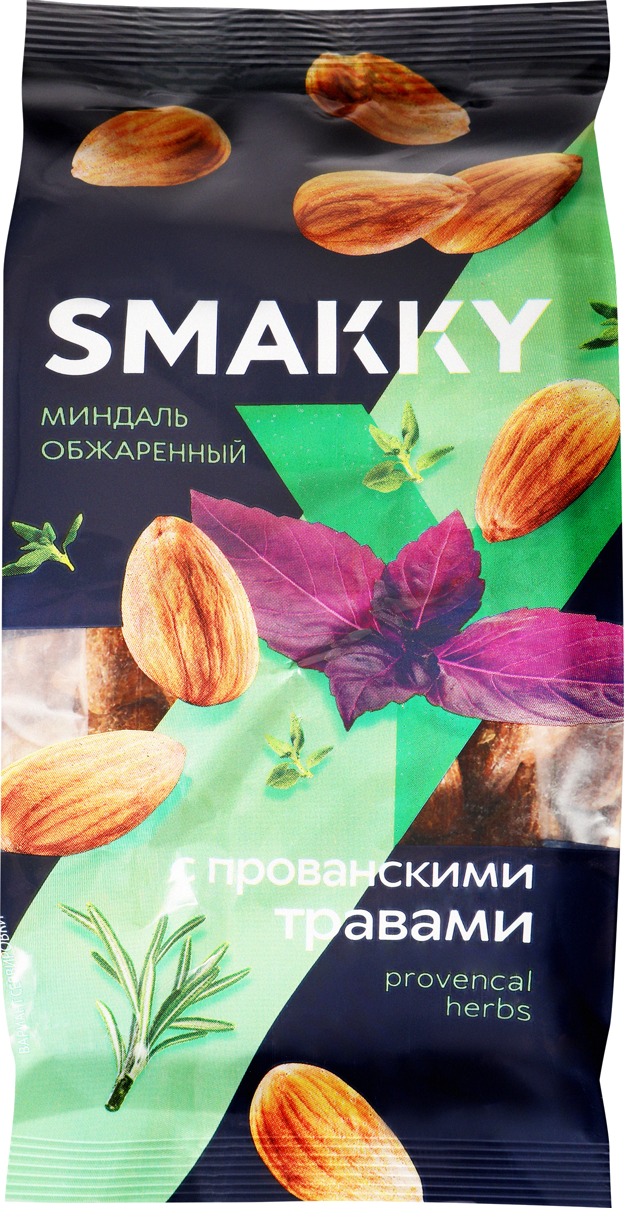 Изображение товара Миндаль SMAKKY жареный с прованскими травами 150г - полезный и вкусный перекус Изображение товара Миндаль SMAKKY жареный с прованскими травами 150г - полезный и вкусный перекус