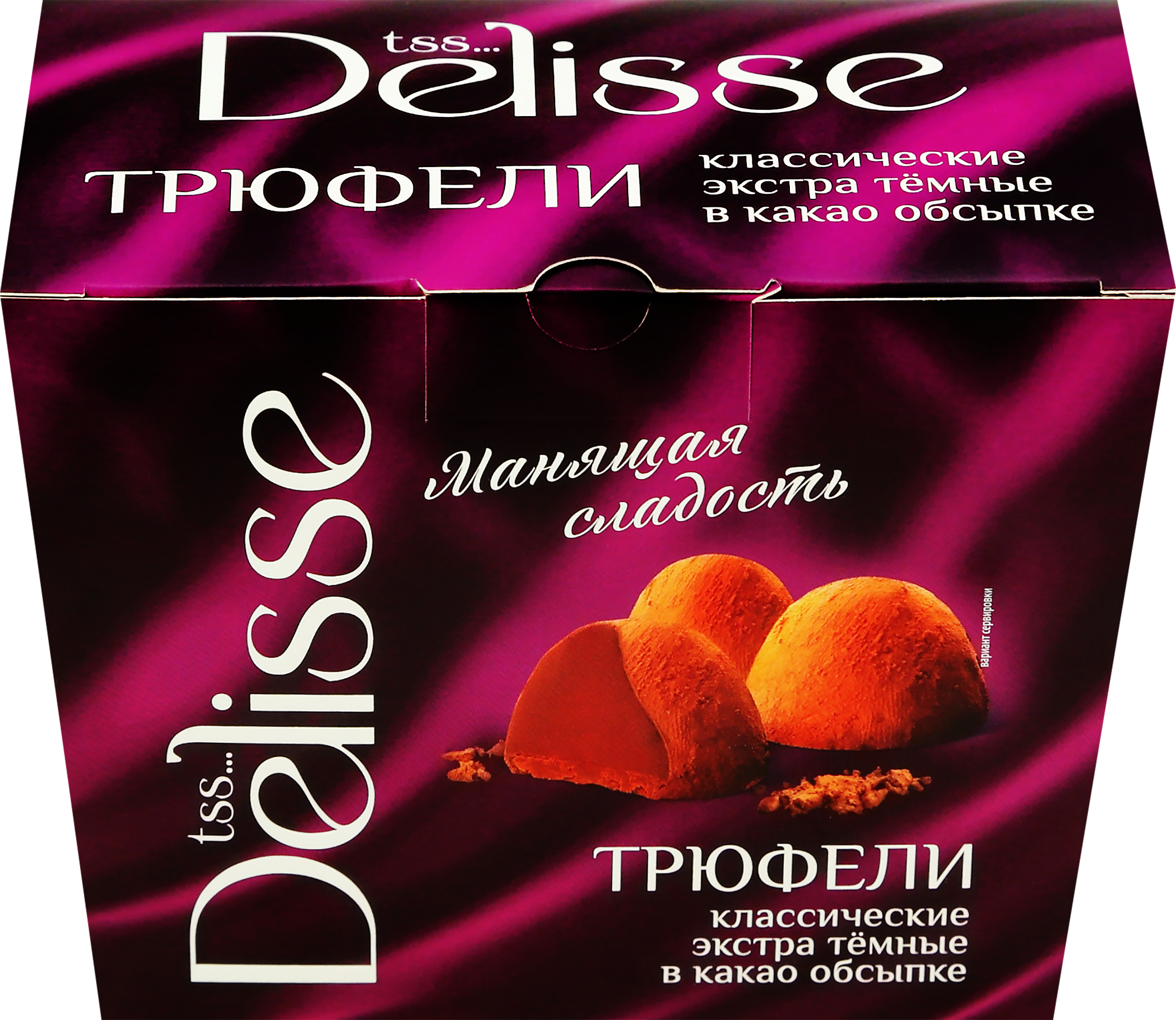 Изображение товара Шоколадные конфеты DELISSE Трюфель классический extra dark с какао, 175г