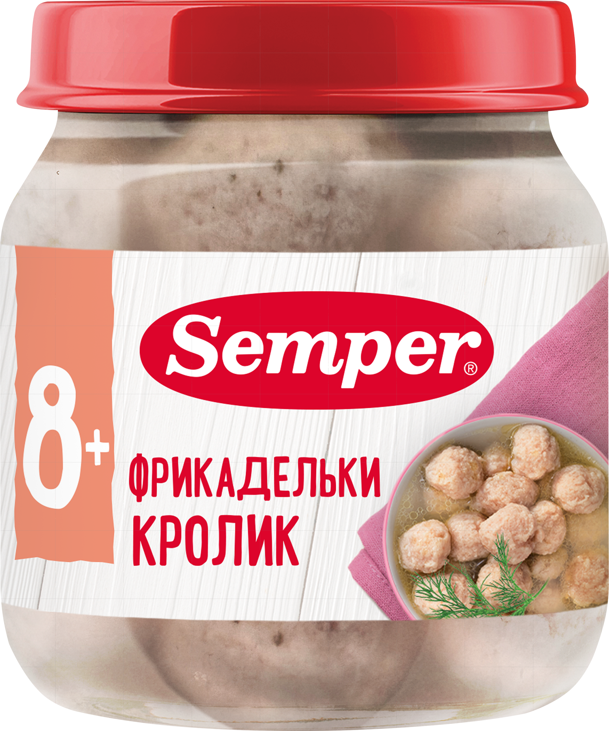 Изображение товара Детские мясные фрикадельки SEMPER Кролик с 8 месяцев, 100г