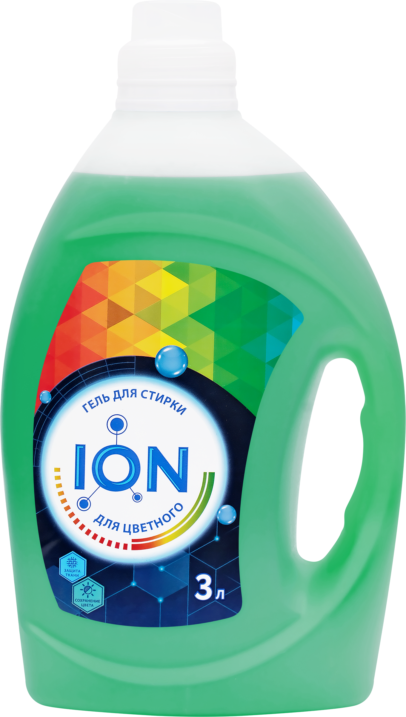 Изображение товара Гель для стирки цветного белья ION 3л - бережный уход за цветными тканями