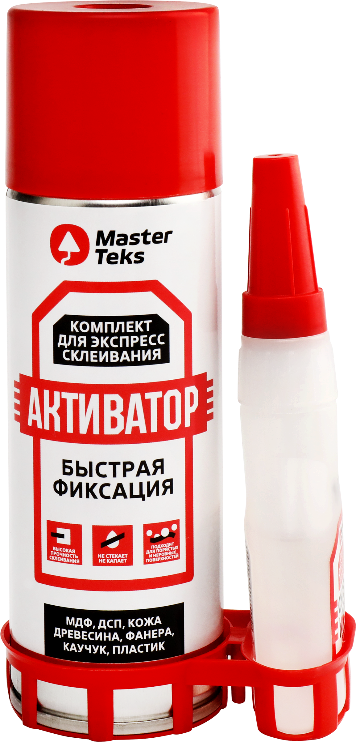 Изображение товара Комплект супер-клея MASTERTEKS для экспресс склеивания, 200мл+50г Изображение товара Комплект супер-клея MASTERTEKS для экспресс склеивания, 200мл+50г