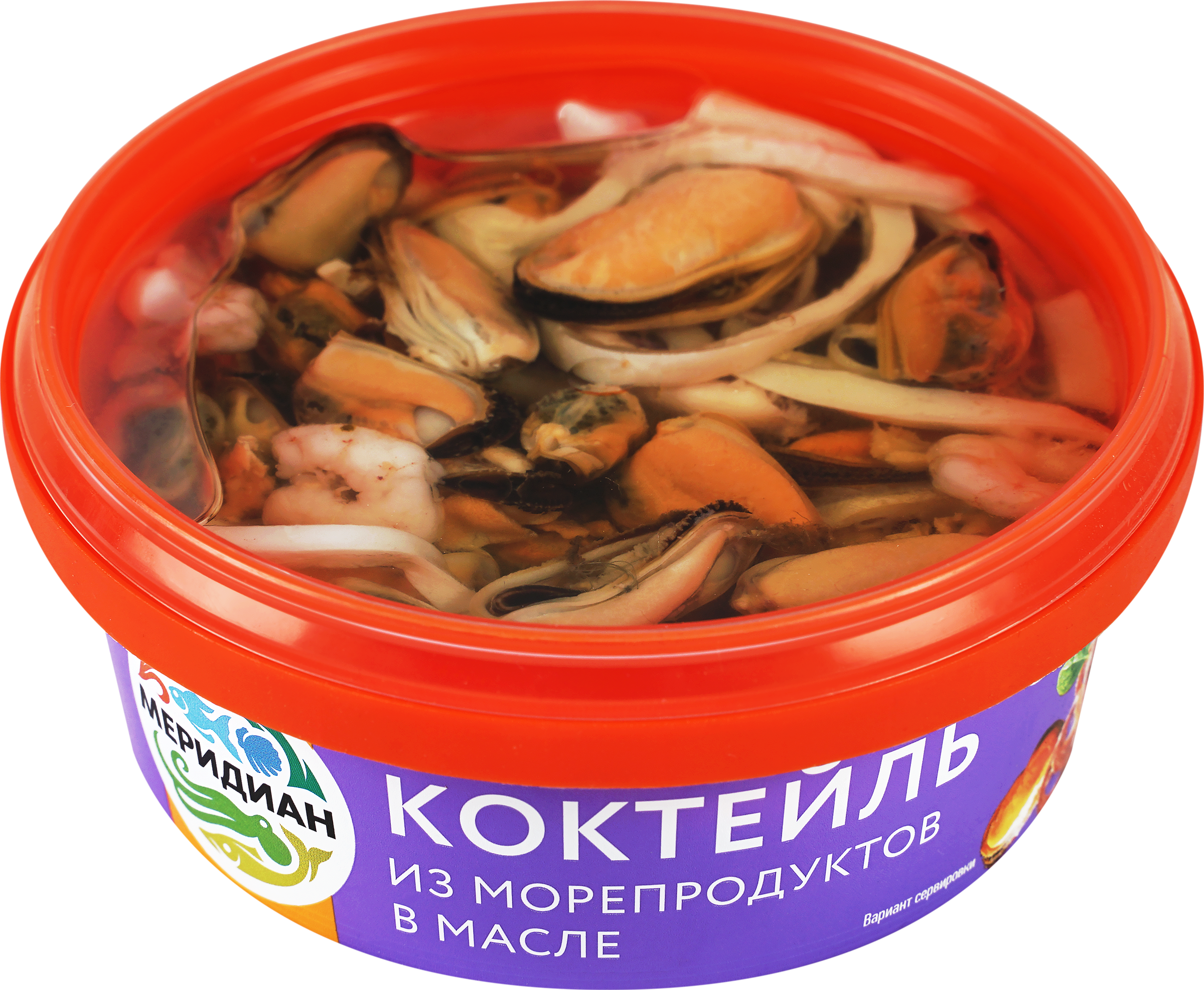 Изображение товара Коктейль из морепродуктов МЕРИДИАН в масле 270г морепродукты в консерве