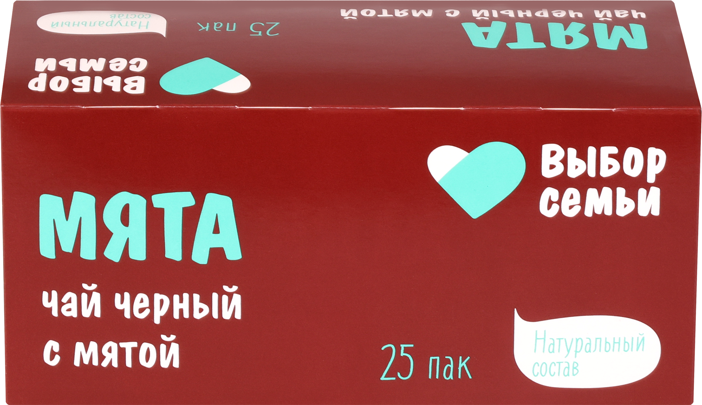 Изображение товара Чай черный ВЫБОР СЕМЬИ с мятой, 25пак Изображение товара Чай черный ВЫБОР СЕМЬИ с мятой, 25пак