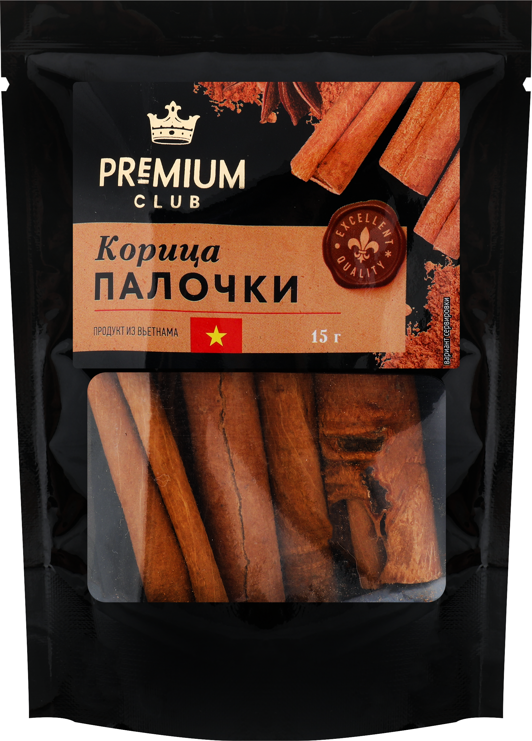 Изображение товара Корица PREMIUM CLUB палочки 15г высший сорт для выпечки и напитков