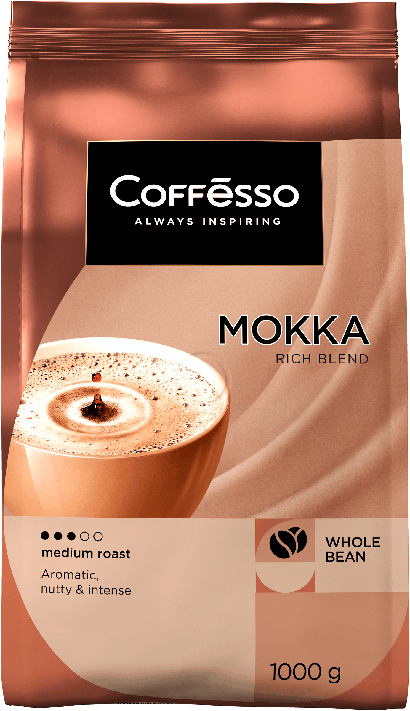 Изображение товара Кофе зерновой COFFESSO Mokka жареный 1кг насыщенный вкус Изображение товара Кофе зерновой COFFESSO Mokka жареный 1кг насыщенный вкус