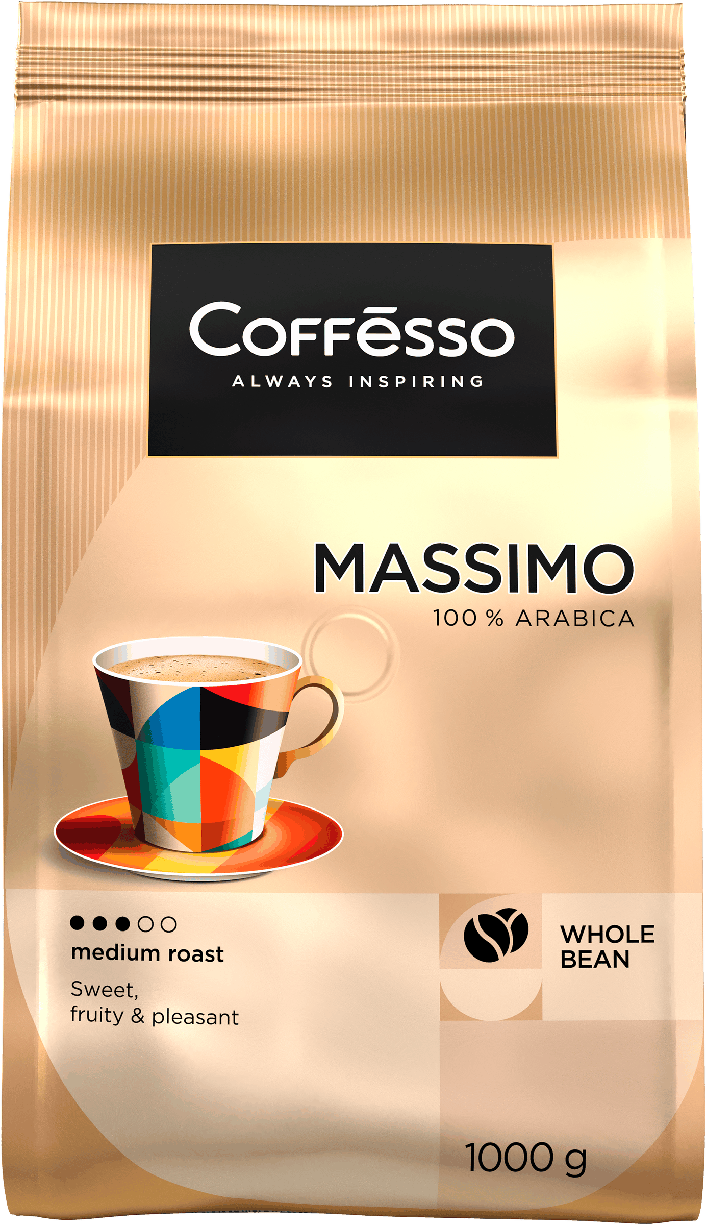 Изображение товара Кофе зерновой COFFESSO Massimo жареный 1кг Средняя обжарка Изображение товара Кофе зерновой COFFESSO Massimo жареный 1кг Средняя обжарка