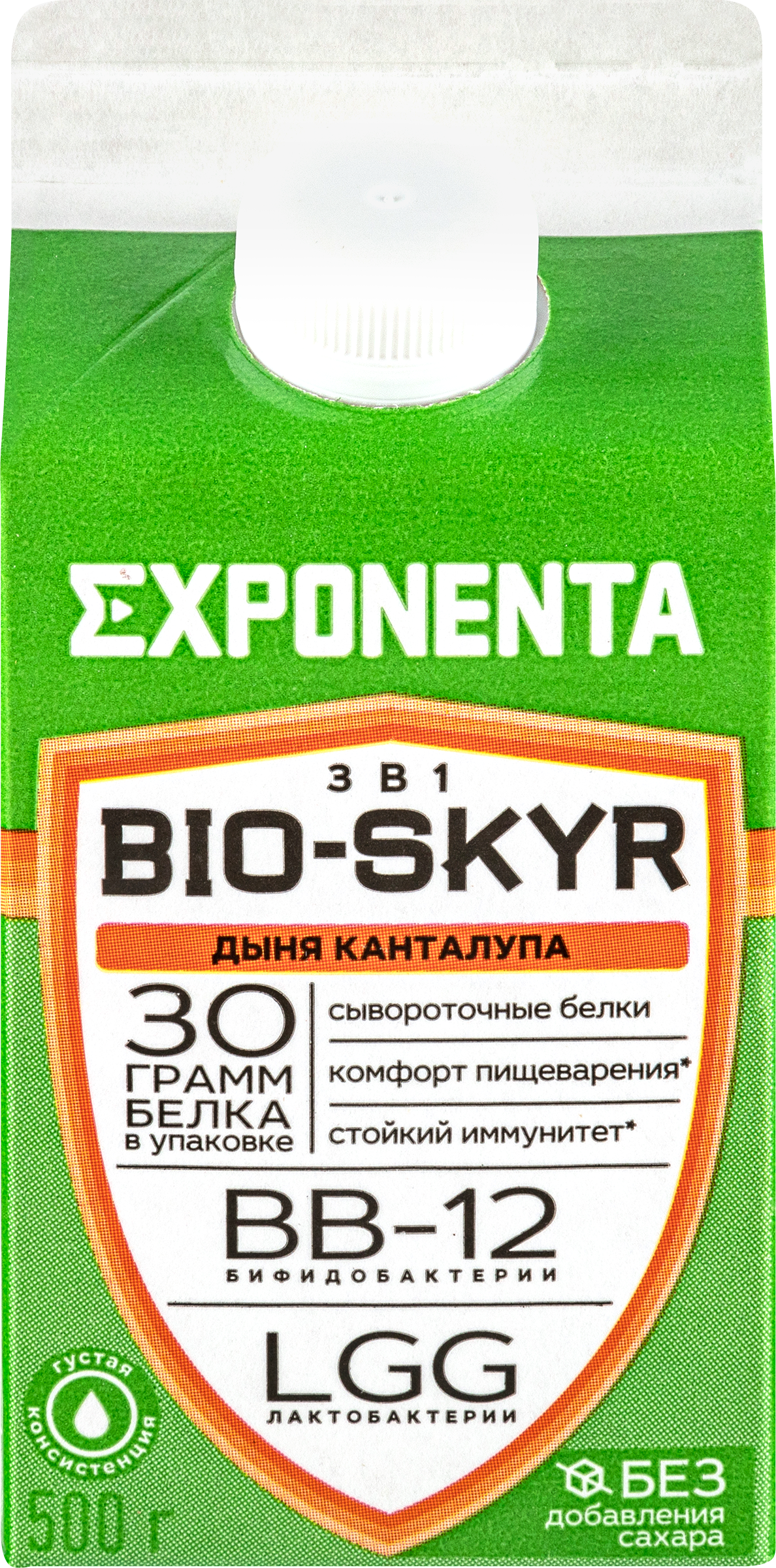 Изображение товара Кисломолочный напиток EXPONENTA Bio-Skyr Дыня канталупа 500г без сахара