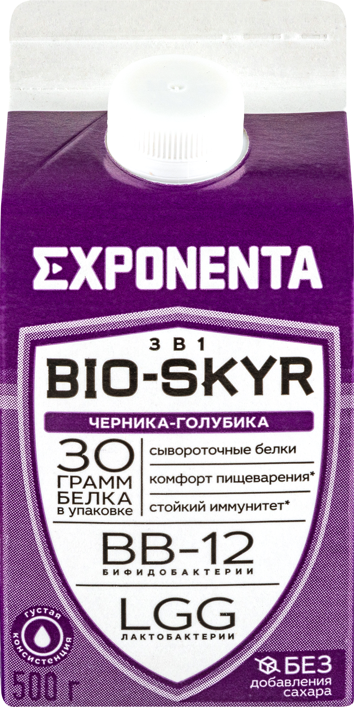 Изображение товара Кисломолочный напиток EXPONENTA Bio-Skyr Черника и голубика 500г природные ягоды Изображение товара Кисломолочный напиток EXPONENTA Bio-Skyr Черника и голубика 500г природные ягоды