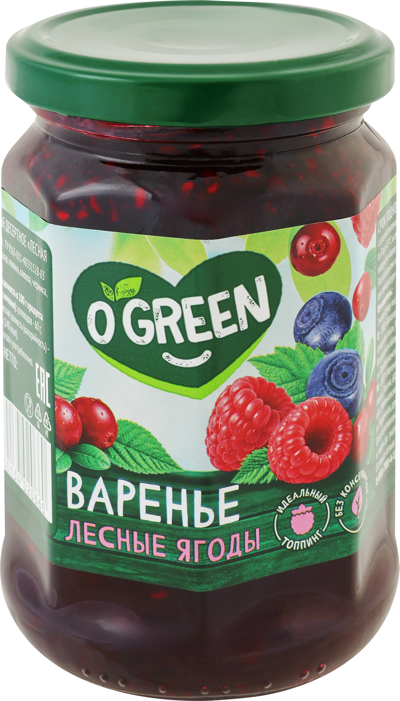 Изображение товара Варенье O`GREEN Лесные ягоды, 380г Изображение товара Варенье O`GREEN Лесные ягоды, 380г