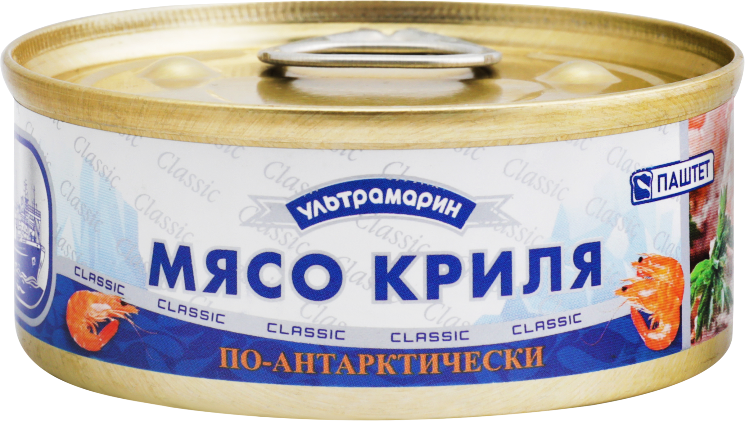 Изображение товара Паштет УЛЬТРАМАРИН из мяса криля 105г, нежный и полезный деликатес Изображение товара Паштет УЛЬТРАМАРИН из мяса криля 105г, нежный и полезный деликатес
