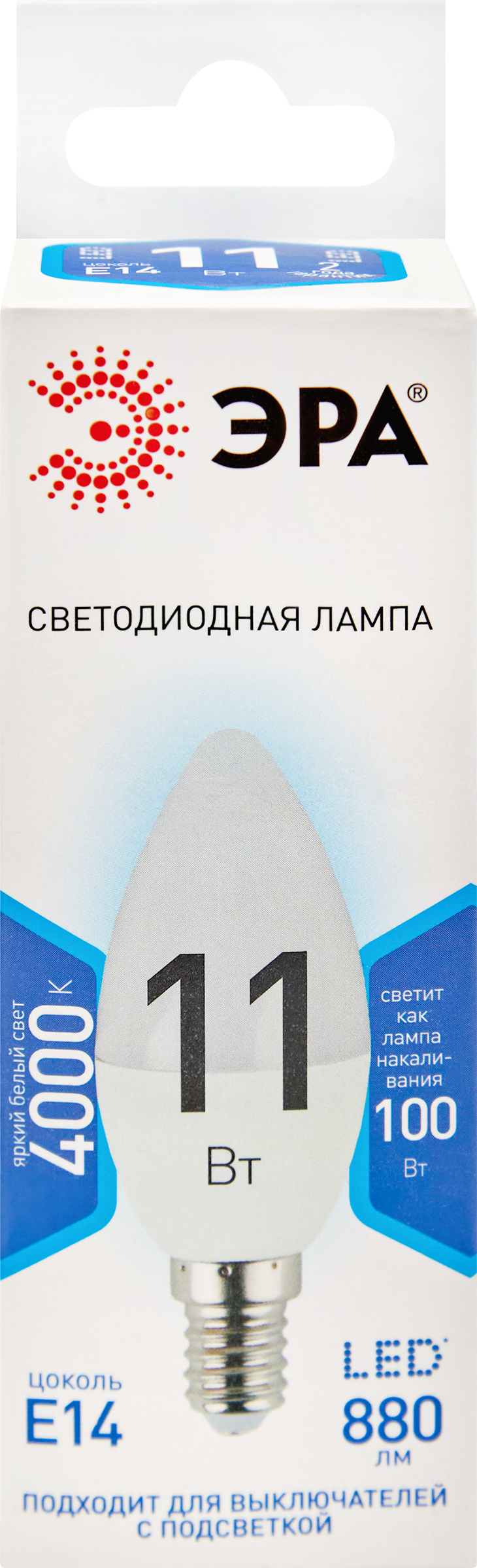 Изображение товара Светодиодная лампа ЭРА B35 11Вт свеча нейтральный белый свет