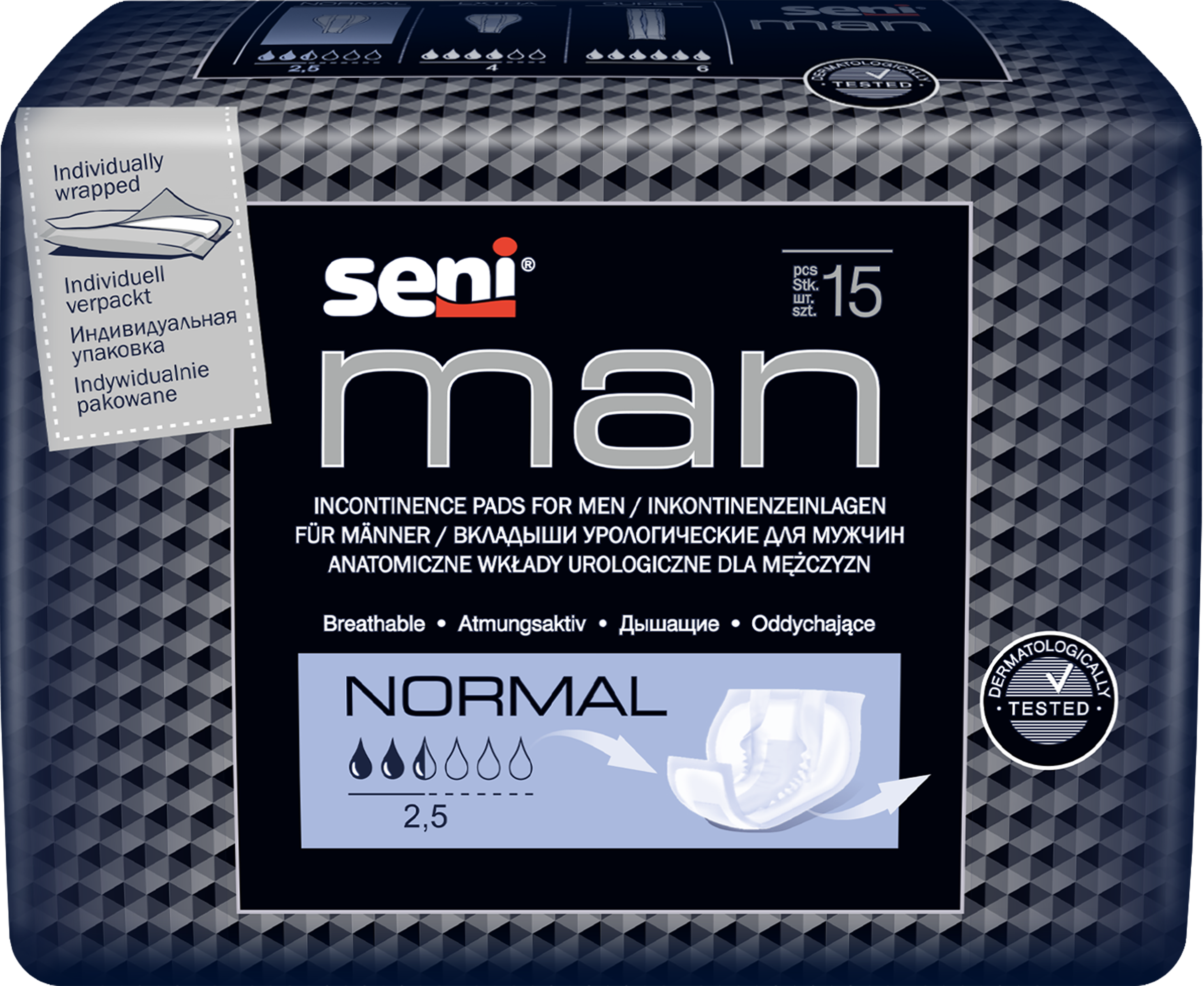 Изображение товара SENI Man Normal - вкладыши урологические для мужчин, 15 шт