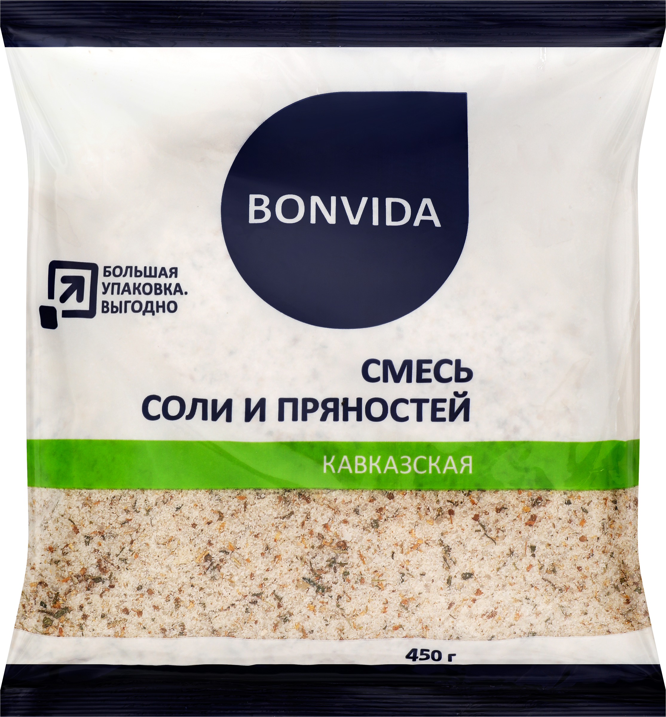 Изображение товара Соль BONVIDA Кавказская, с пряностями, 450г Изображение товара Соль BONVIDA Кавказская, с пряностями, 450г
