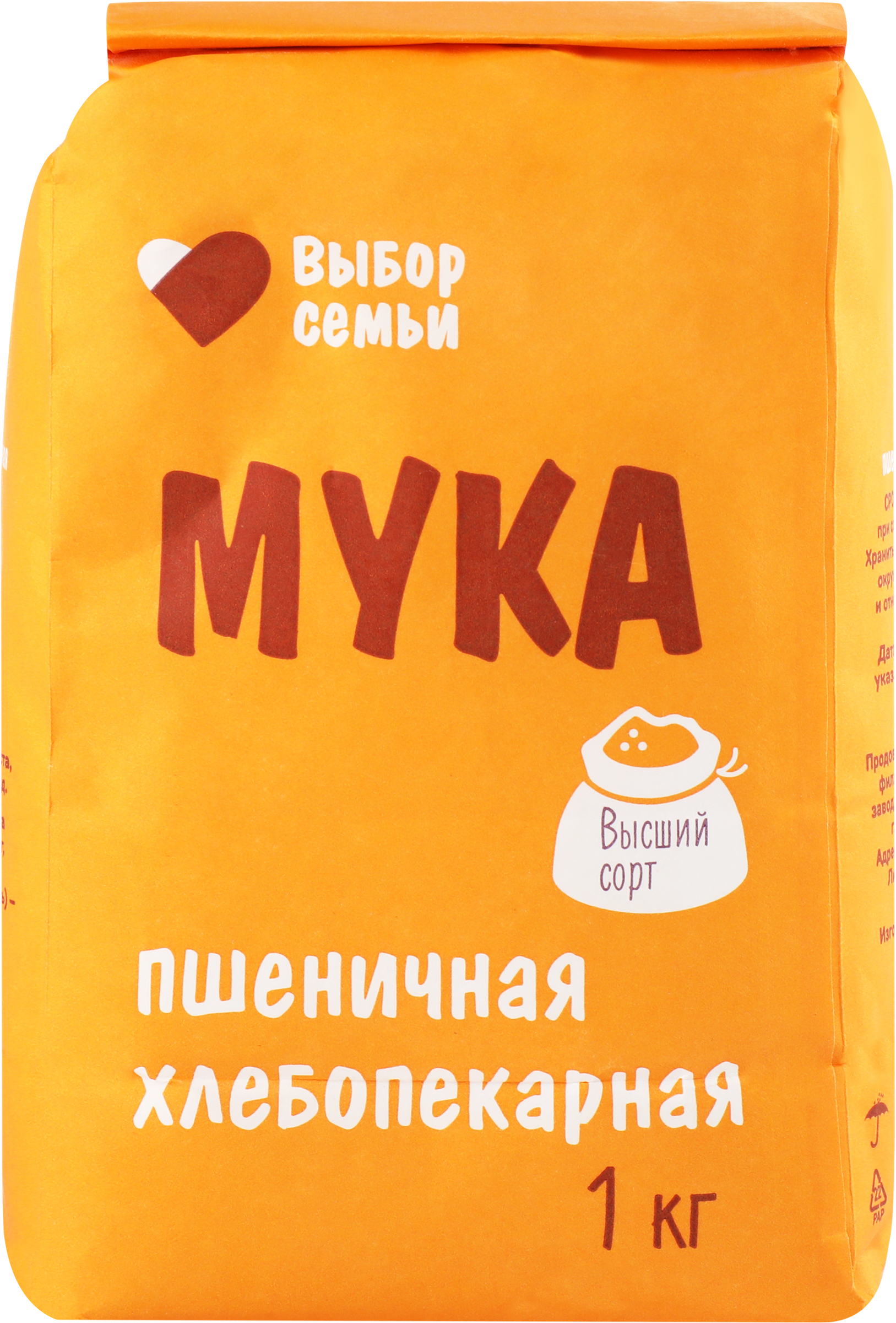 Изображение товара Мука ВЫБОР СЕМЬИ хлебопекарная высший сорт 1 кг Изображение товара Мука ВЫБОР СЕМЬИ хлебопекарная высший сорт 1 кг