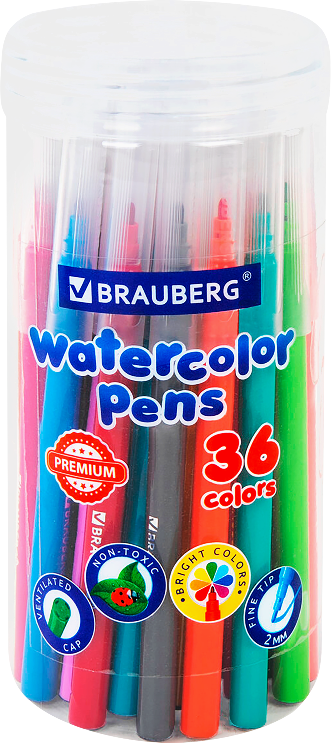Изображение товара Фломастеры BRAUBERG Premium классические, 36 цветов, Арт. 152200, 36шт Изображение товара Фломастеры BRAUBERG Premium классические, 36 цветов, Арт. 152200, 36шт
