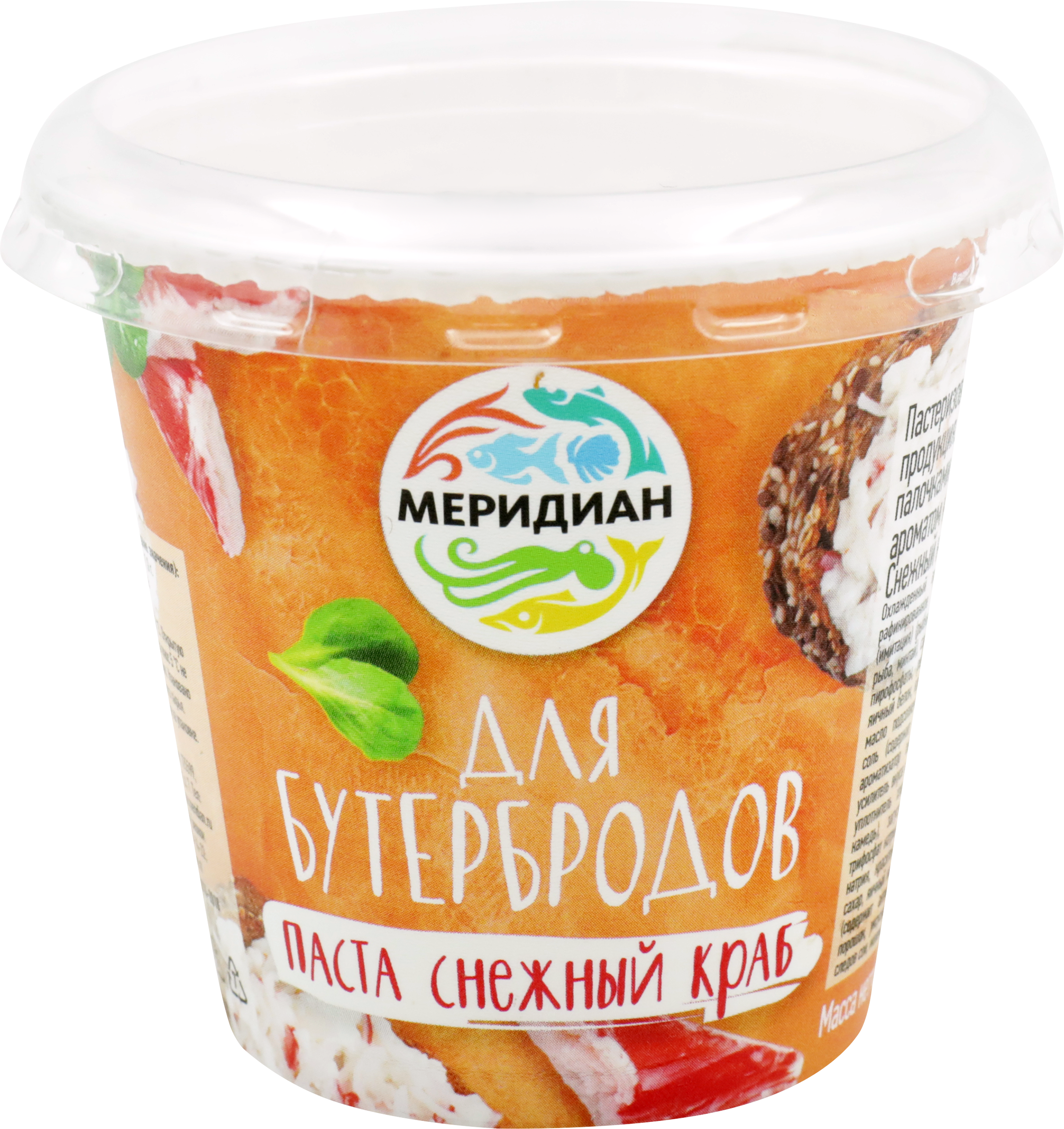 Изображение товара Паста для бутербродов МЕРИДИАН Снежный краб 140г - морепродукт с ярким вкусом