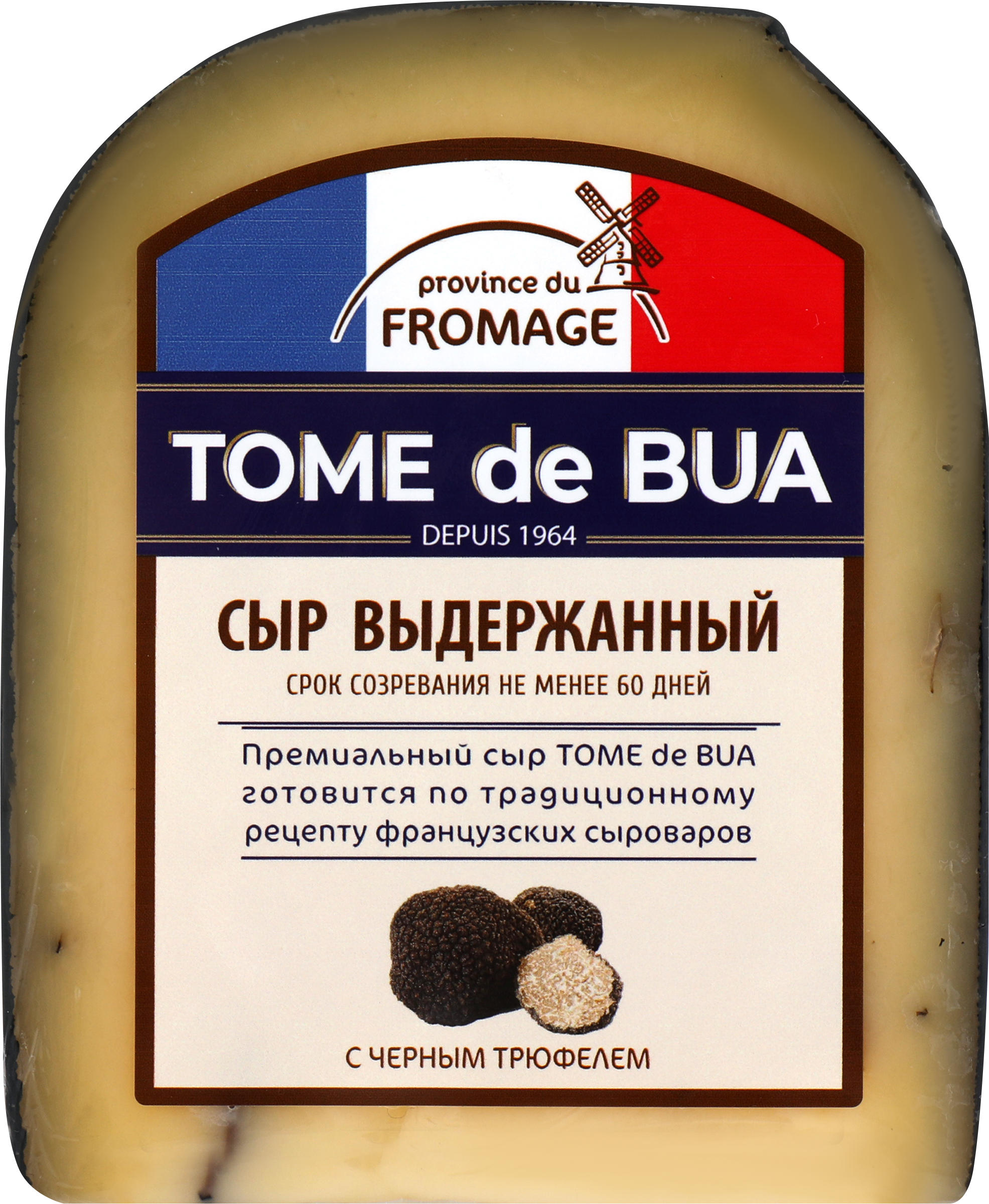 Изображение товара Сыр полутвердый TOME DE BUA с черным трюфелем 41%, 200г, Россия Изображение товара Сыр полутвердый TOME DE BUA с черным трюфелем 41%, 200г, Россия