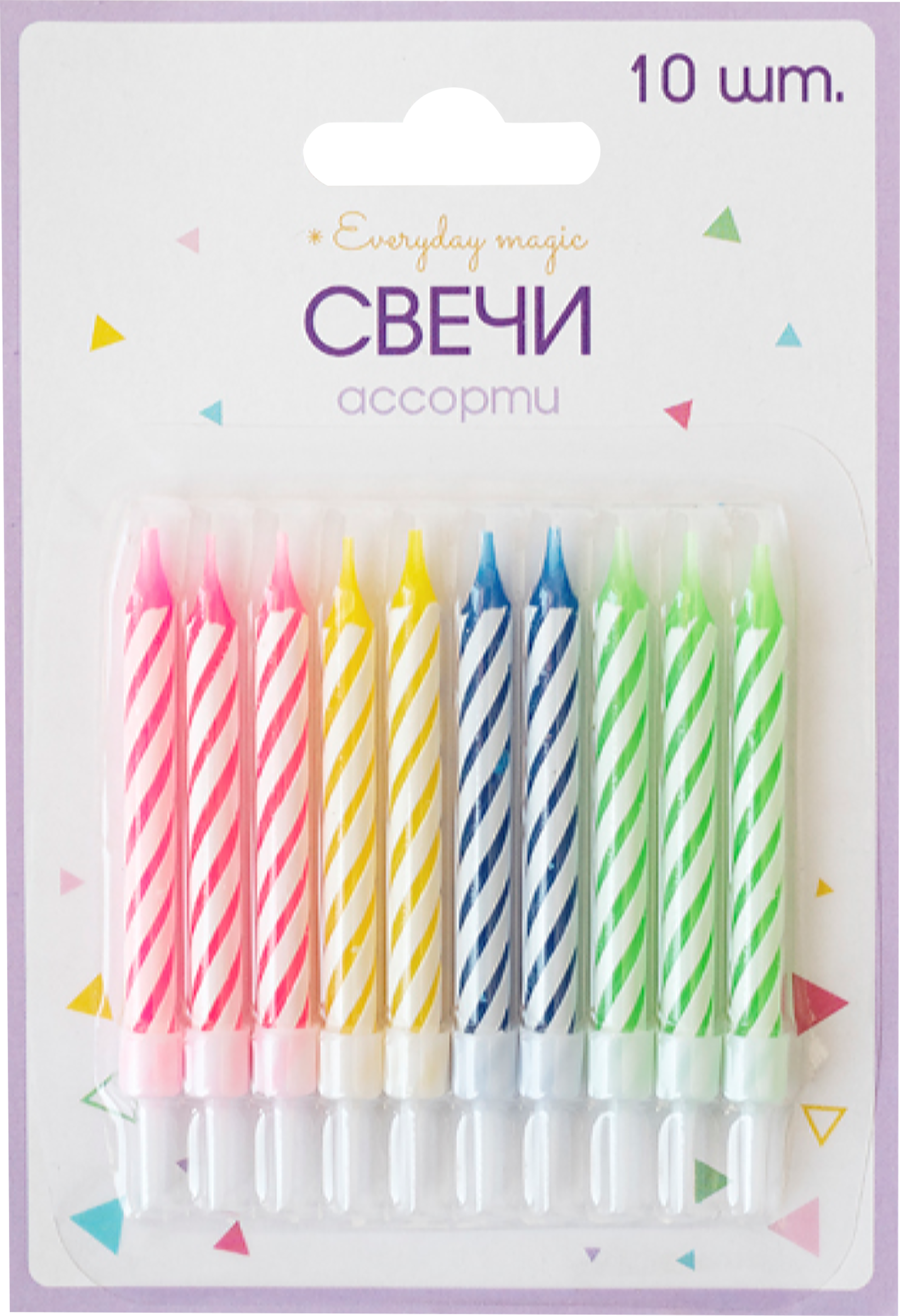 Изображение товара Праздничные разноцветные свечи Happy Birthday 6,5см для торжеств