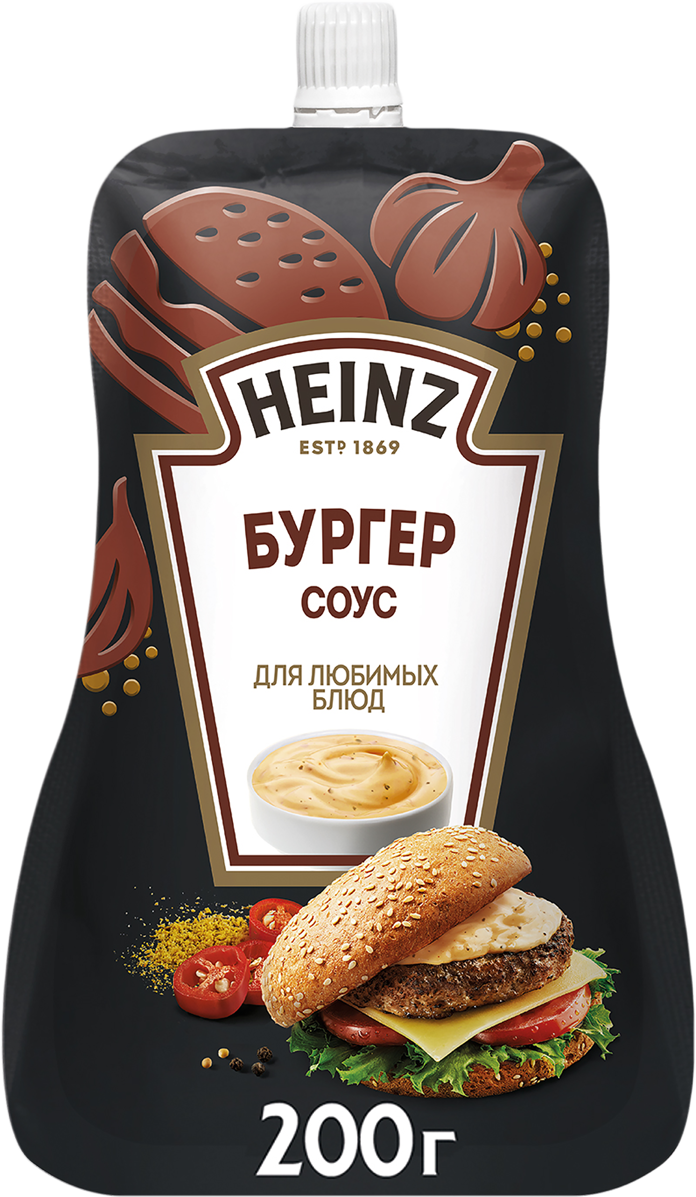 Изображение товара Соус HEINZ Бургер 200г насыщенный соус без ГМО для бургера и закусок