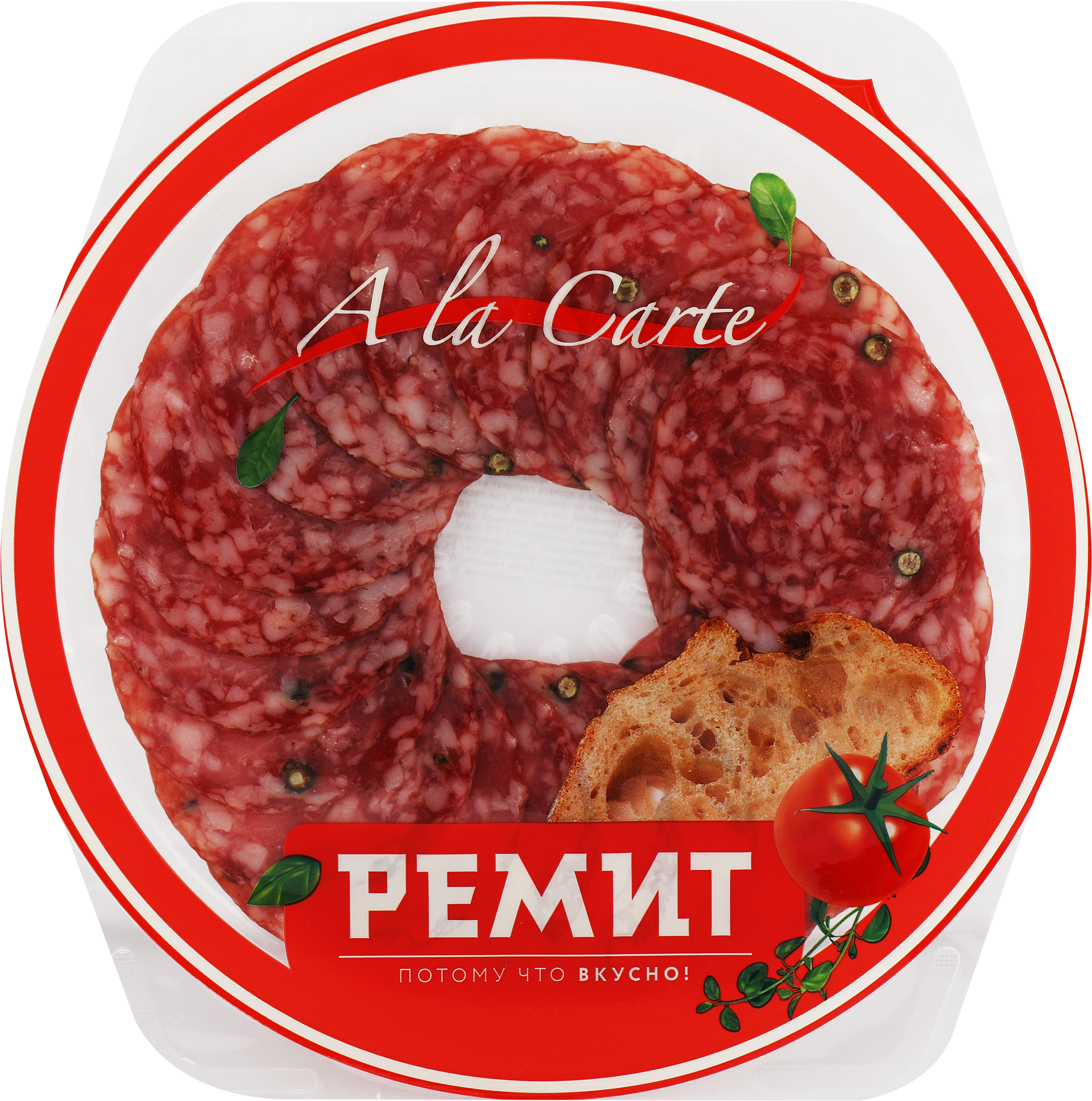 Изображение товара Колбаса сырокопченая РЕМИТ Salsa полусухая 80г нарезка