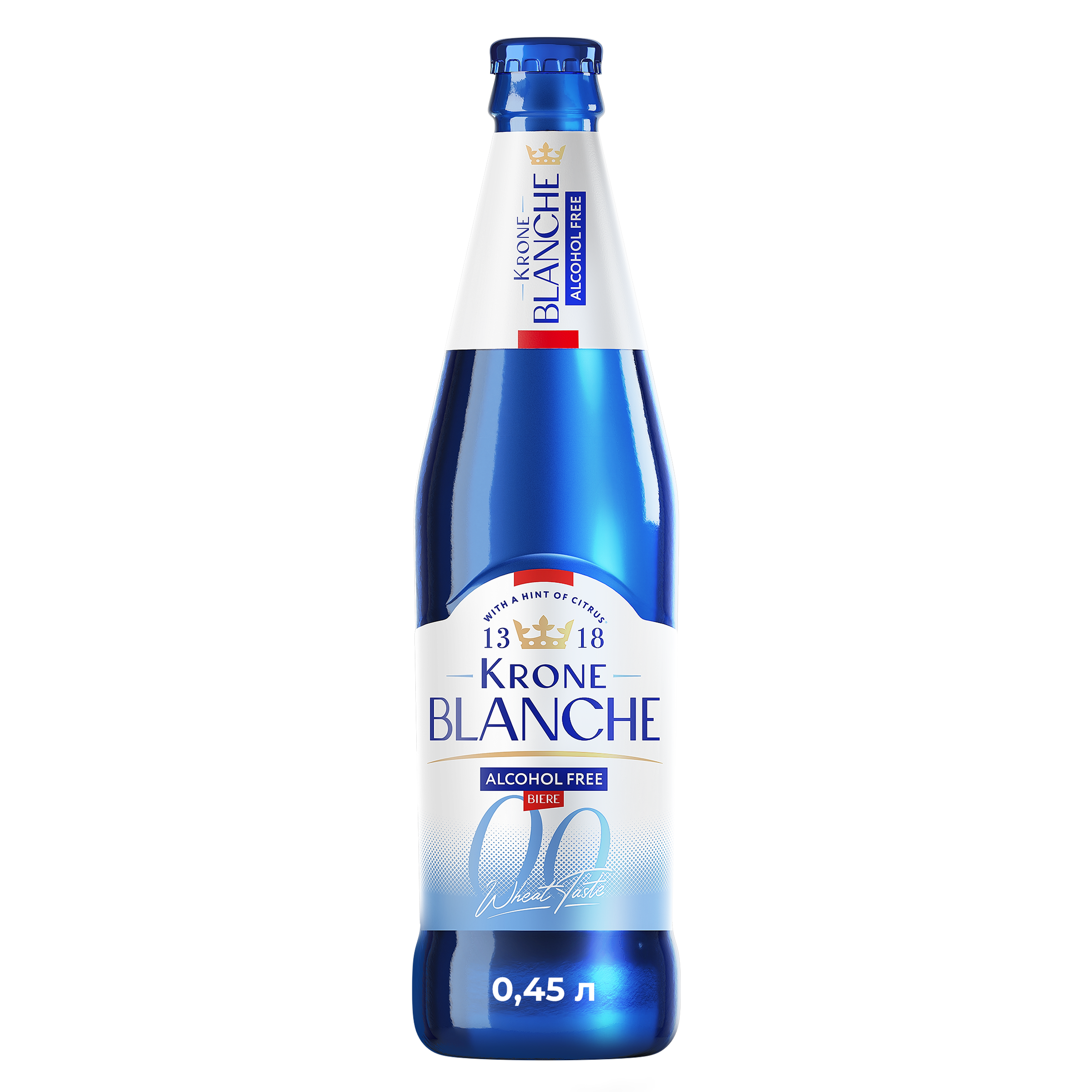 Изображение товара Безалкогольное пиво KRONE BLANCHE BIERE Alcohol Free 0,45л пастеризованное Изображение товара Безалкогольное пиво KRONE BLANCHE BIERE Alcohol Free 0,45л пастеризованное