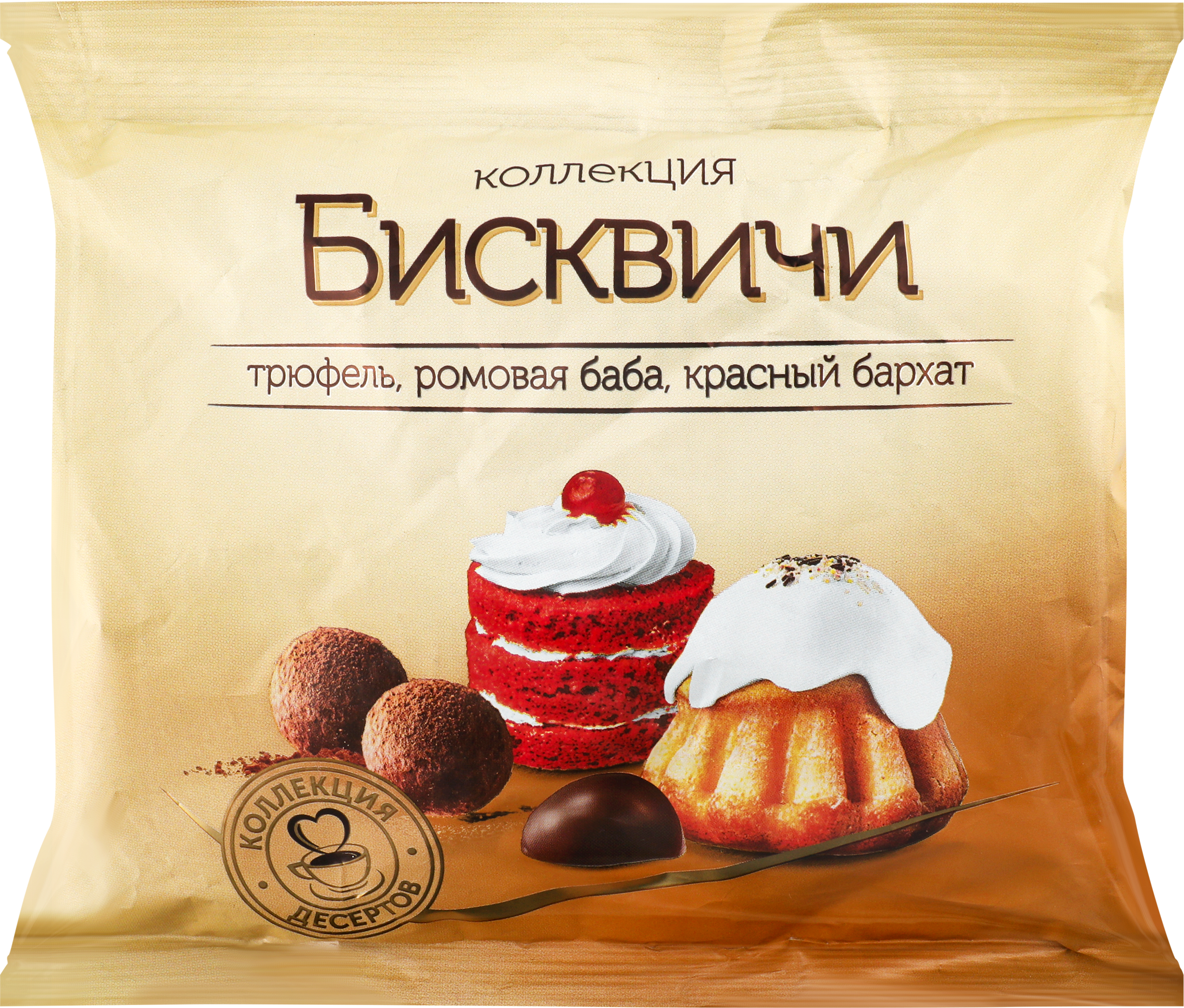 Изображение товара Конфеты Бисквичи КОЛЛЕКЦИЯ ДЕСЕРТОВ с воздушным бисквитом, 150г