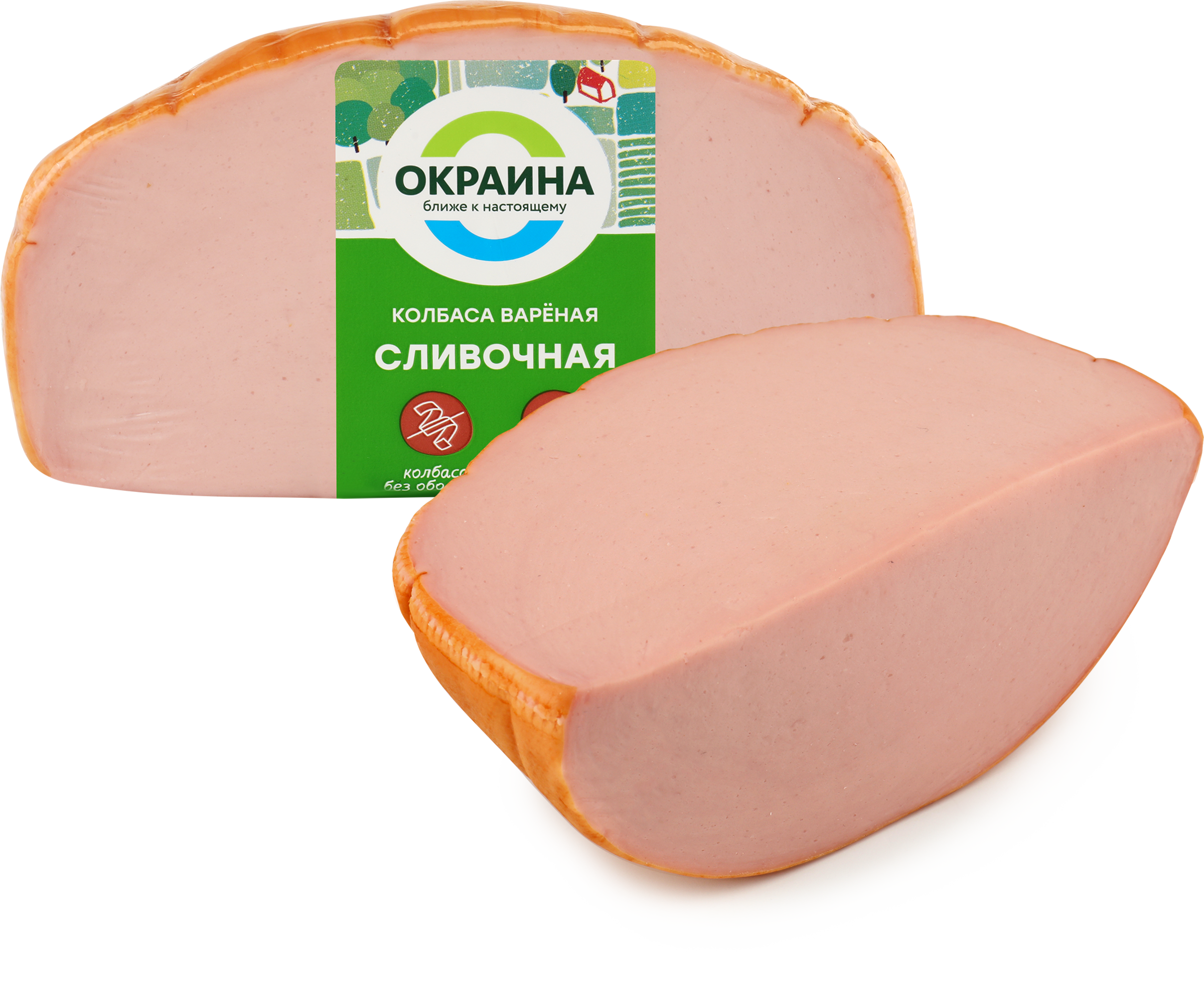 Изображение товара Колбаса вареная ОКРАИНА Сливочная, весовая Изображение товара Колбаса вареная ОКРАИНА Сливочная, весовая