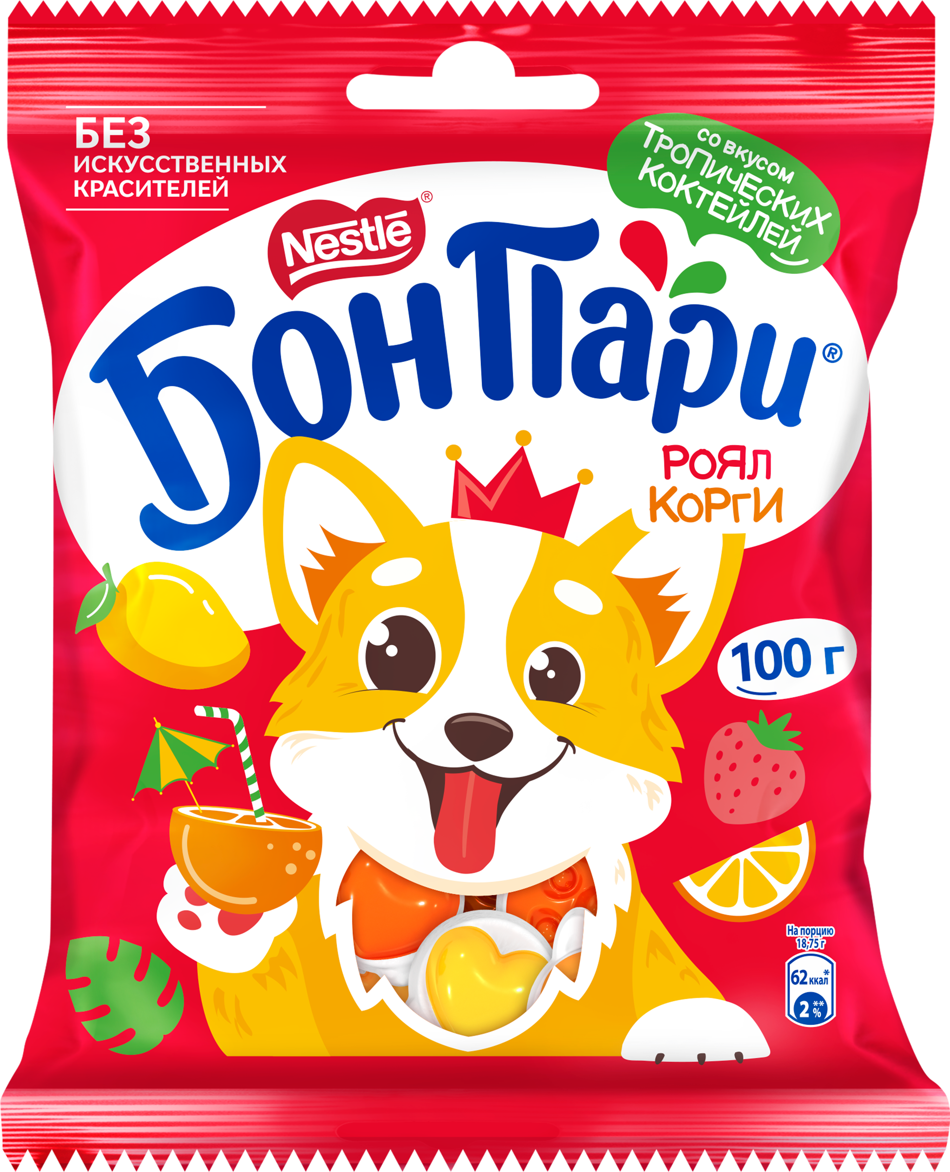 Изображение товара Мармелад жевательный БОН ПАРИ Дуо Корги со вкусом тропических коктейлей