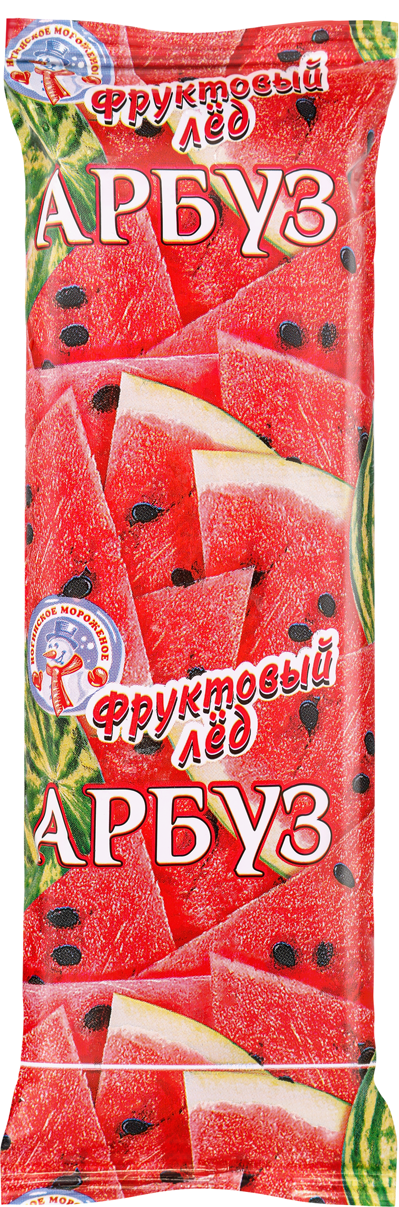 Изображение товара Мороженое НОГИНСКОЕ МОРОЖЕНОЕ Фруктовый лед со вкусом арбуза, эскимо, 90г Изображение товара Мороженое НОГИНСКОЕ МОРОЖЕНОЕ Фруктовый лед со вкусом арбуза, эскимо, 90г