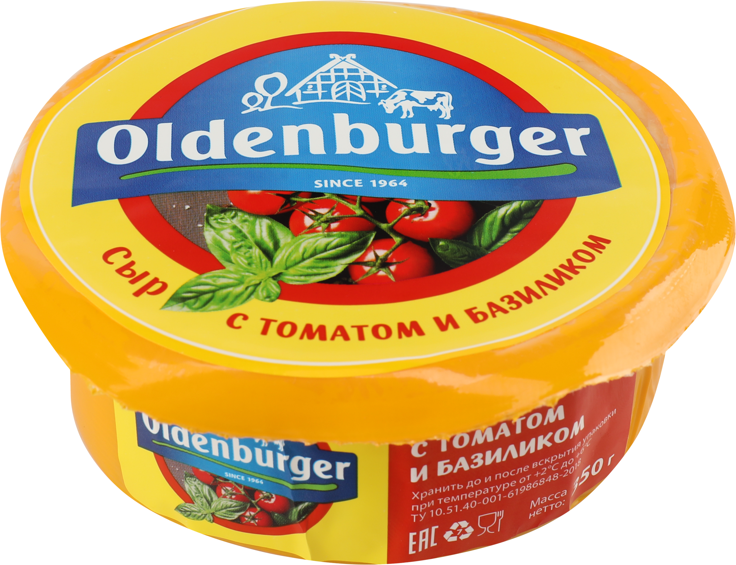 Изображение товара Сыр OLDENBURGER с томатом и базиликом 45%, 350г Россия Изображение товара Сыр OLDENBURGER с томатом и базиликом 45%, 350г Россия